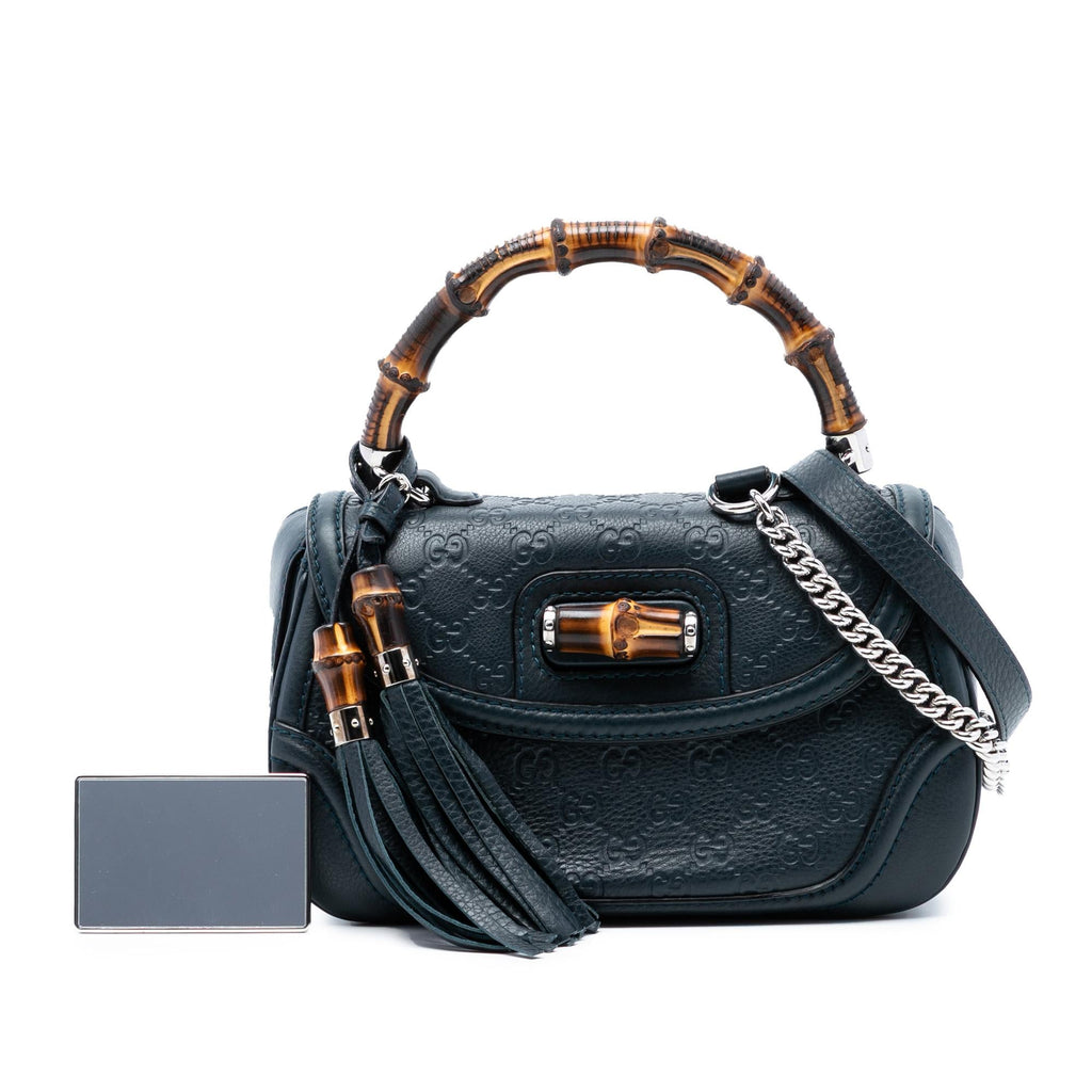 Gucci Medium Guccissima New Bamboo Top Handle Bag