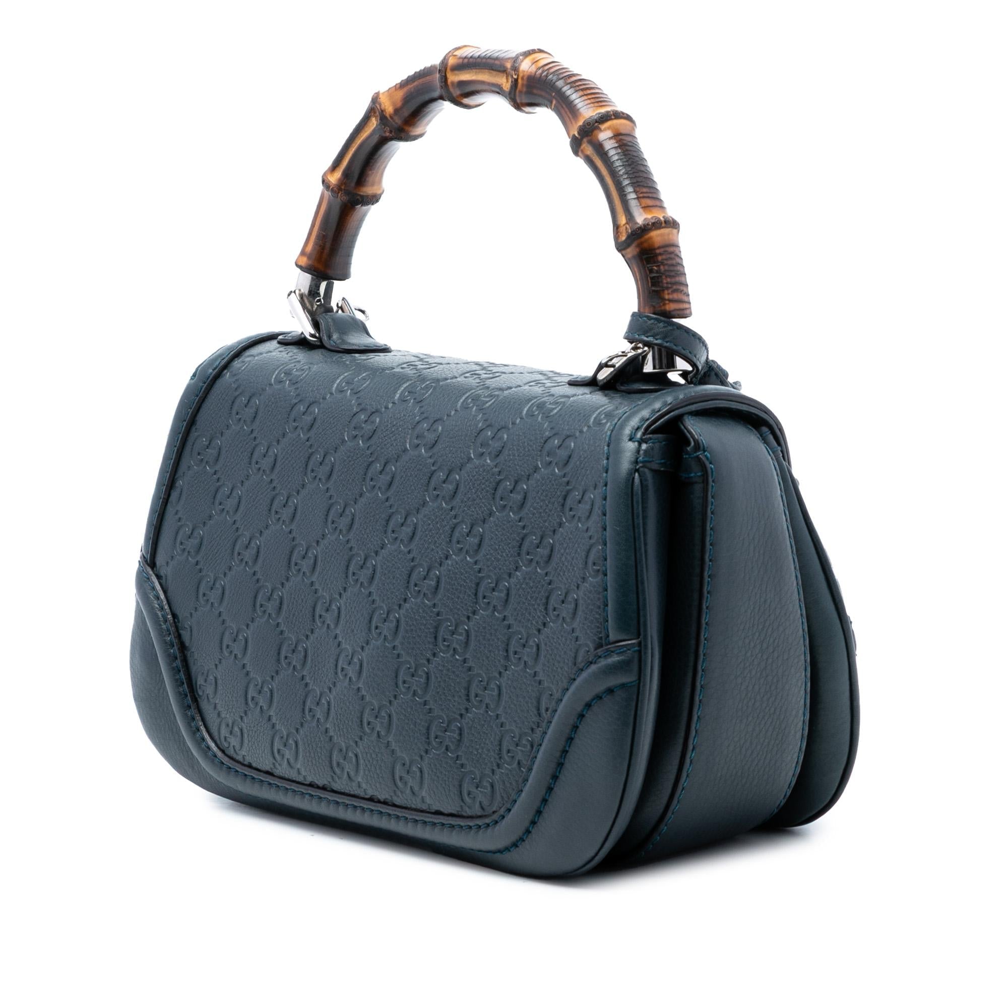 Gucci Medium Guccissima New Bamboo Top Handle Bag