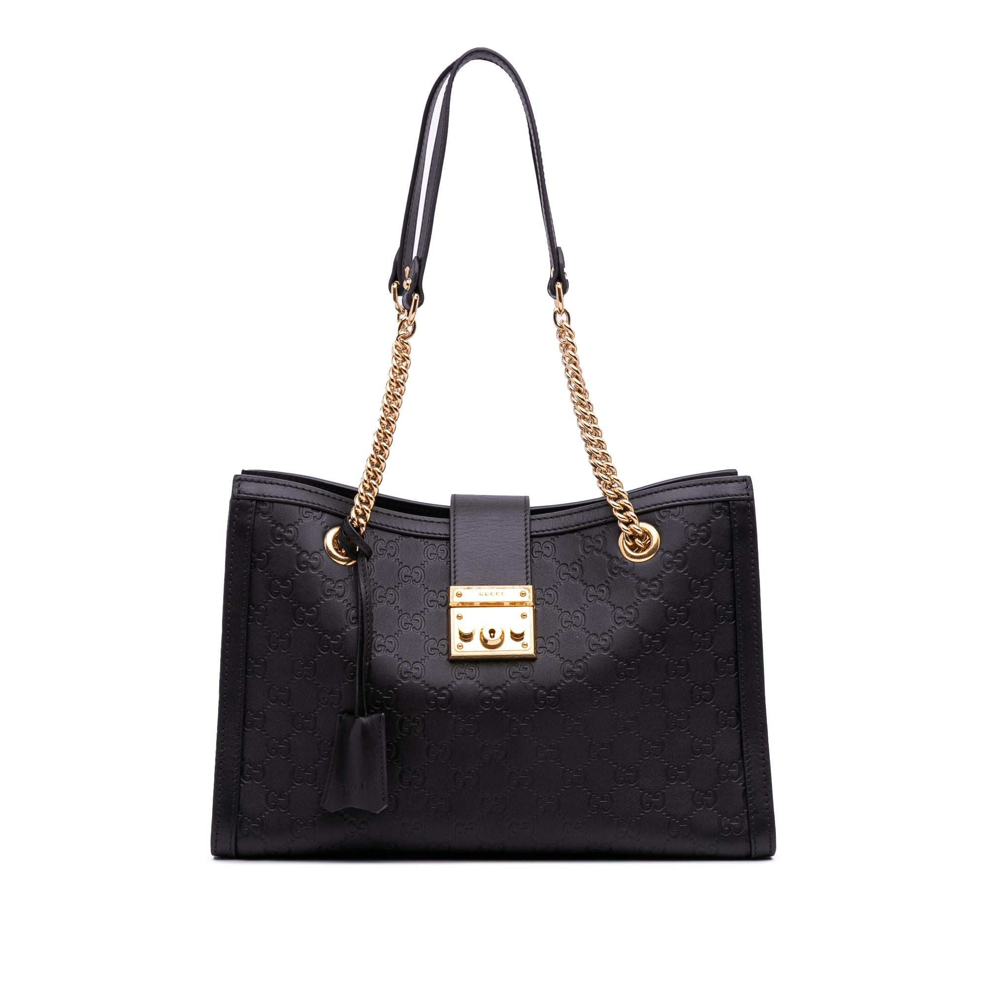 Gucci Medium Guccissima Padlock Tote