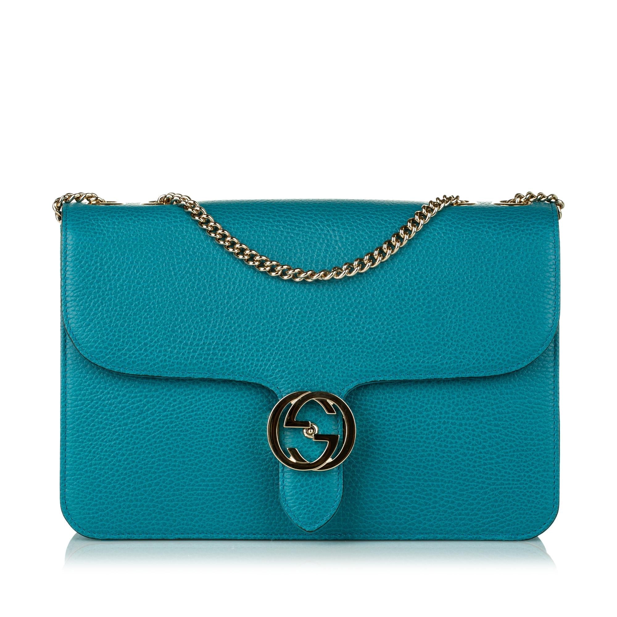 Gucci Medium Interlocking G Leather Crossbody Bag (SHG-32622)