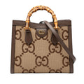 Gucci Medium Jumbo GG Canvas Bamboo Diana Satchel