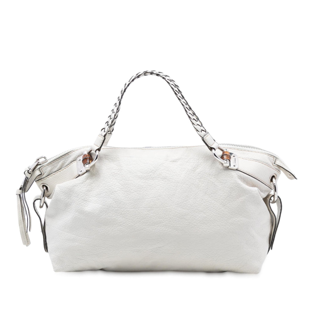 Gucci Medium Leather Bamboo Bar Tote