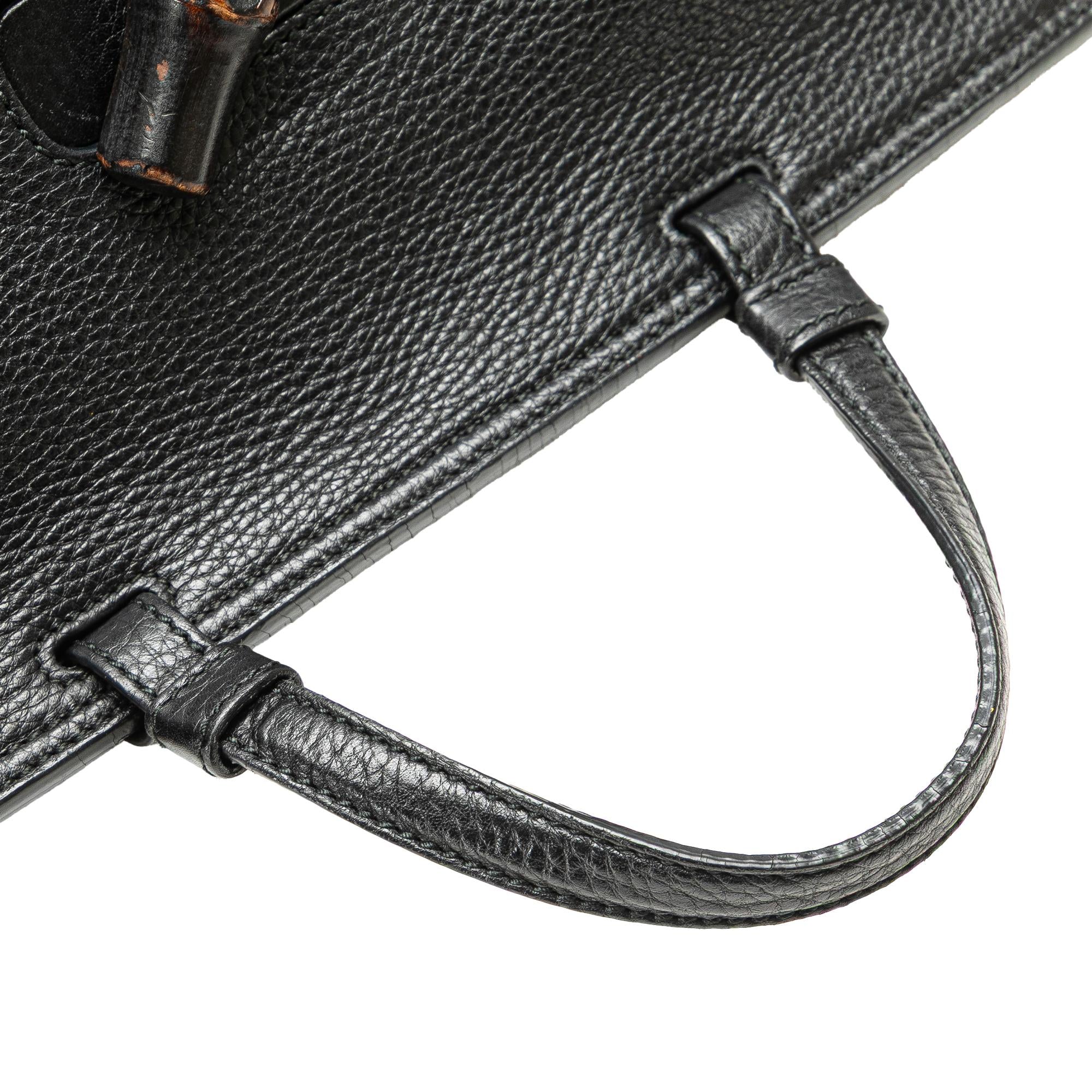 Gucci Medium Leather Bamboo Daily Satchel