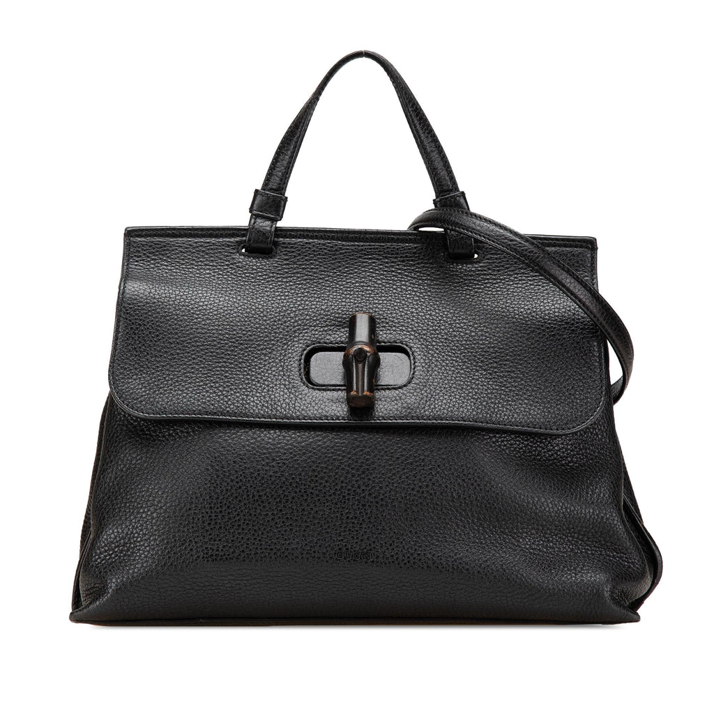 Gucci Medium Leather Bamboo Daily Satchel