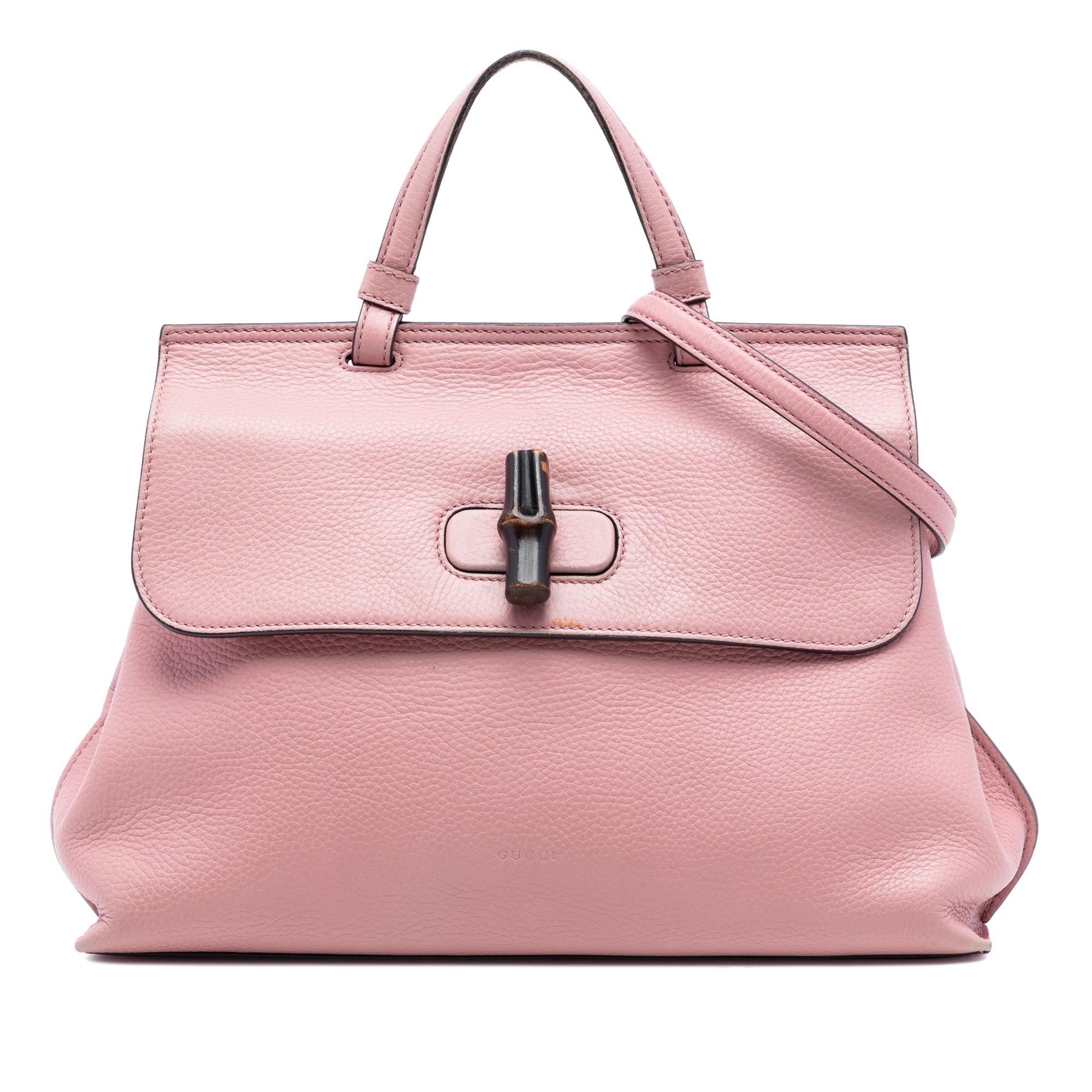 Gucci Medium Leather Bamboo Daily Satchel
