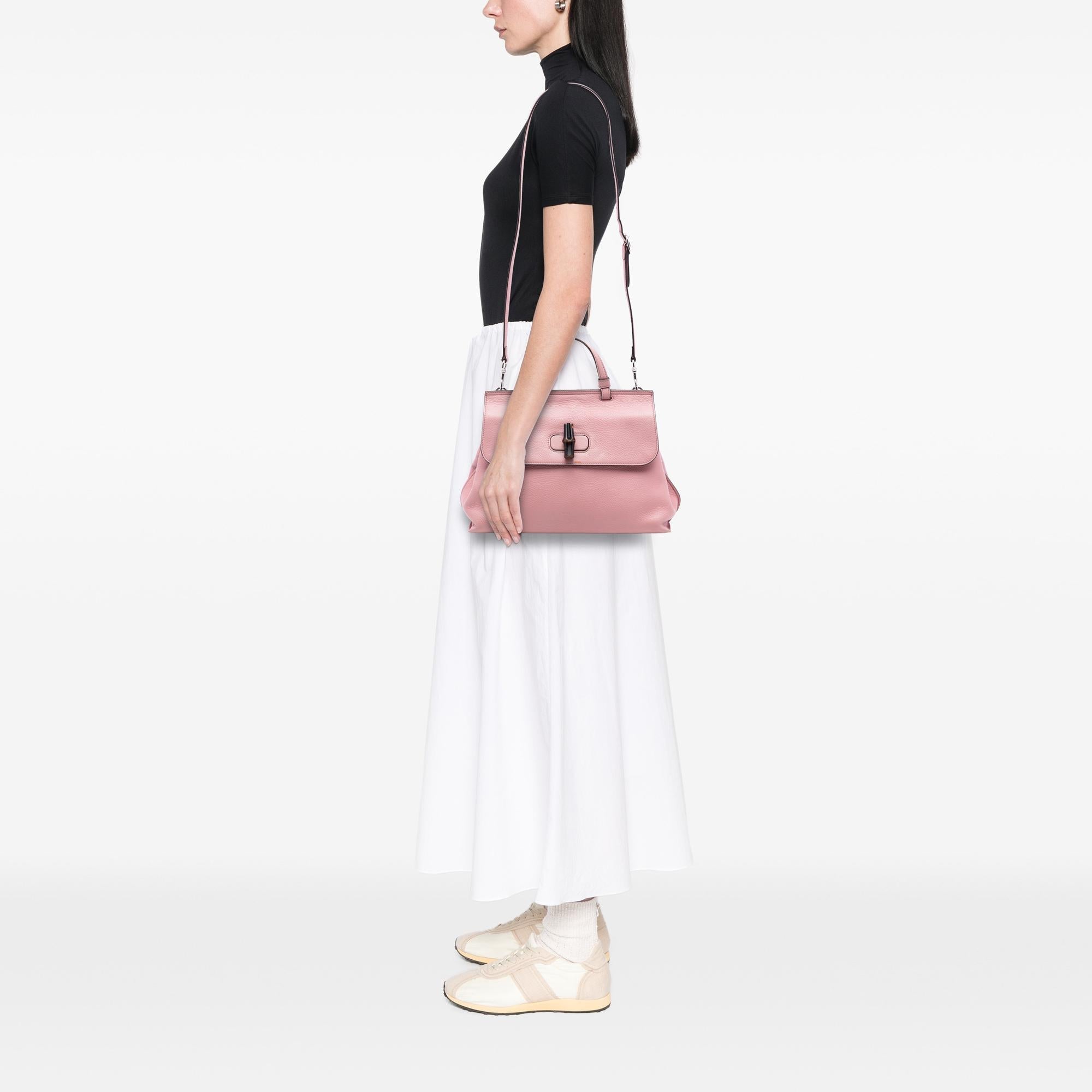 Gucci Medium Leather Bamboo Daily Satchel