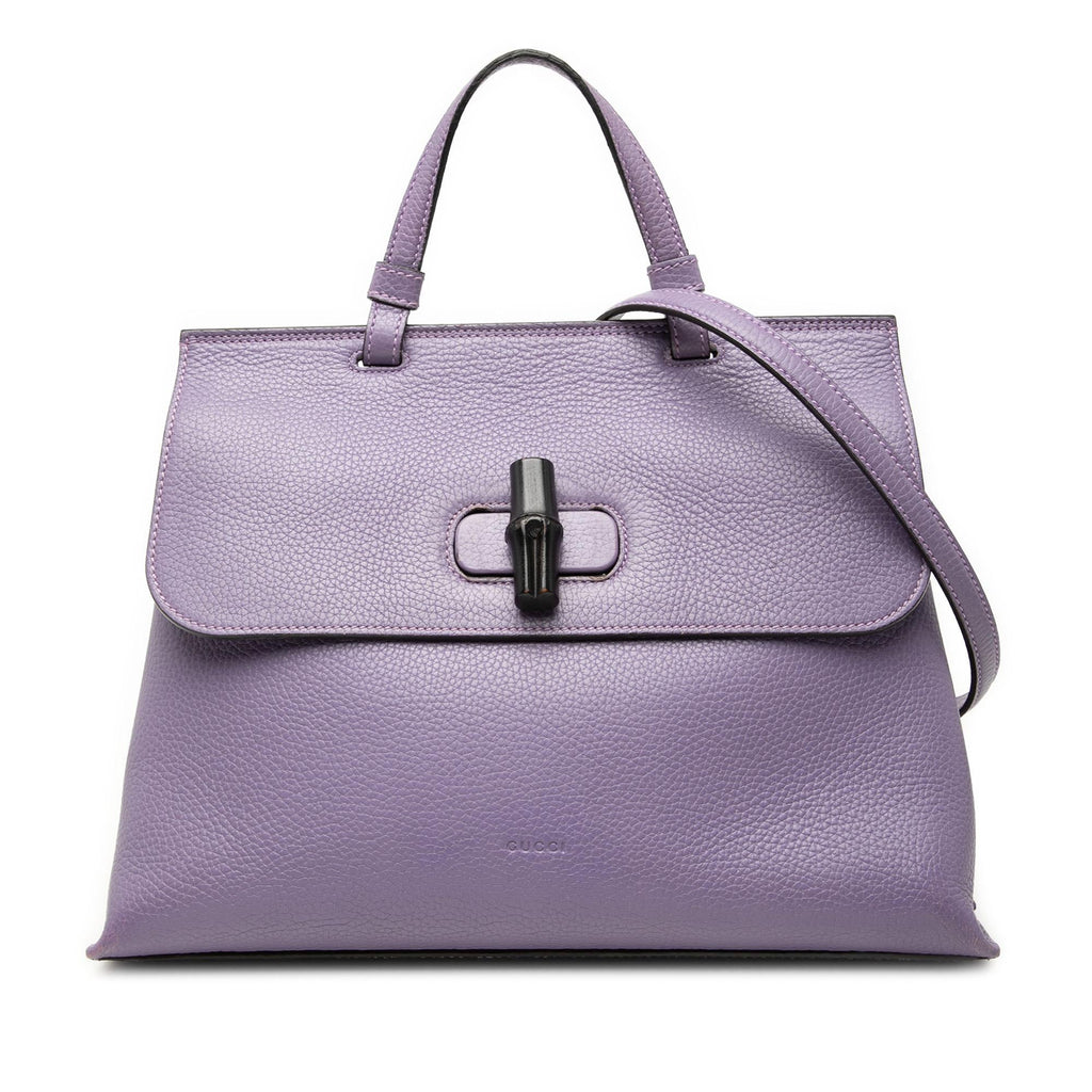Gucci Medium Leather Bamboo Daily Satchel