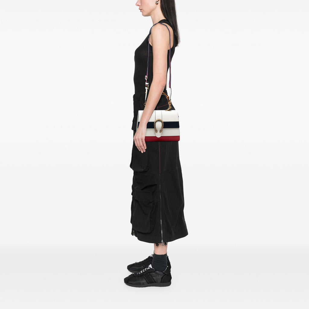 Gucci Medium Leather Bamboo Dionysus Web Satchel