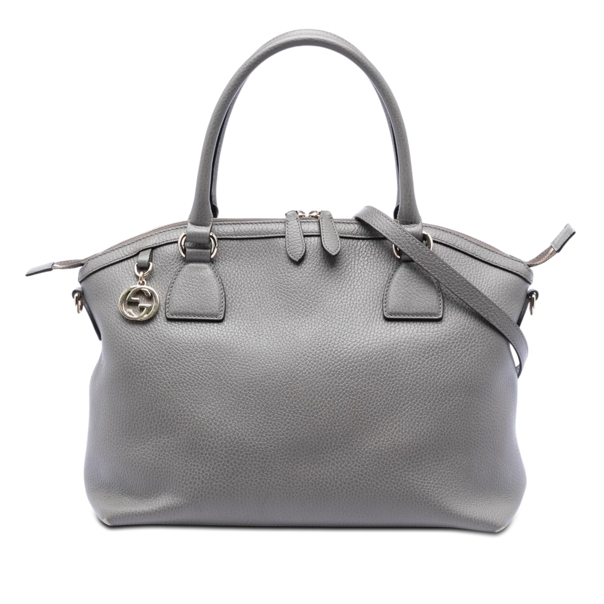 Gucci Medium Leather GG Charm Dome Satchel
