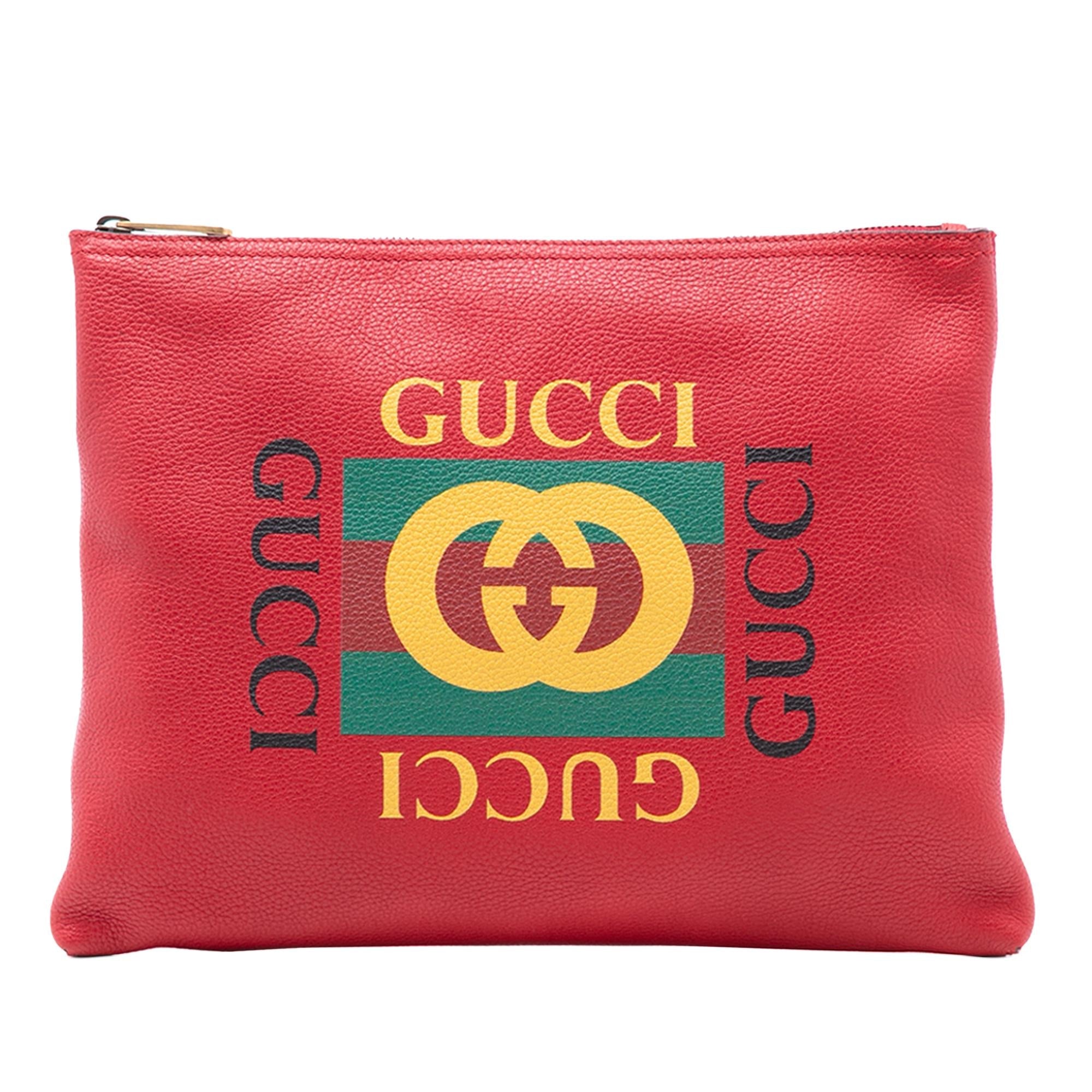 Gucci Medium Leather Logo Portfolio Clutch