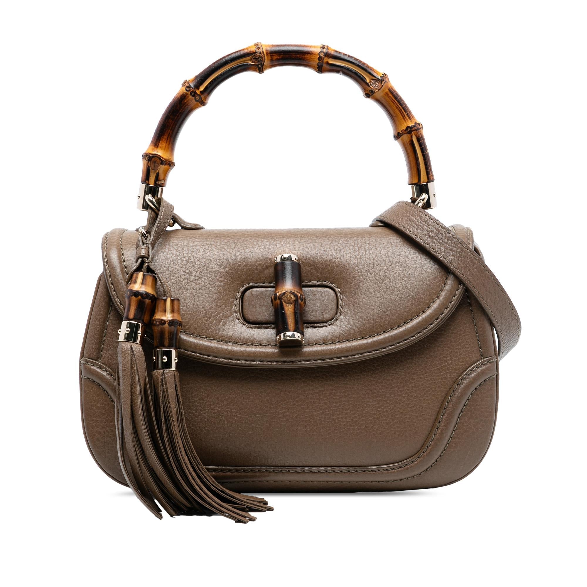 Gucci Medium Leather New Bamboo Satchel