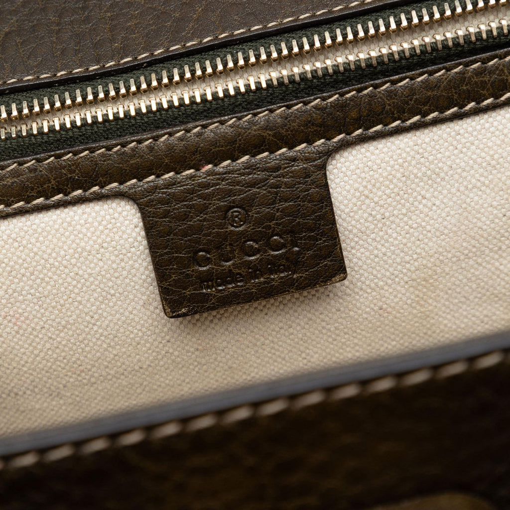 Gucci Medium Leather New Bamboo Satchel
