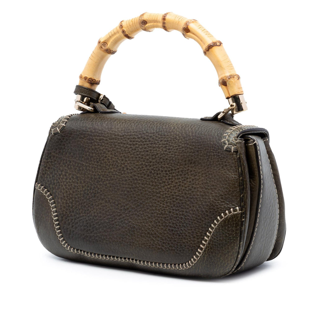 Gucci Medium Leather New Bamboo Satchel