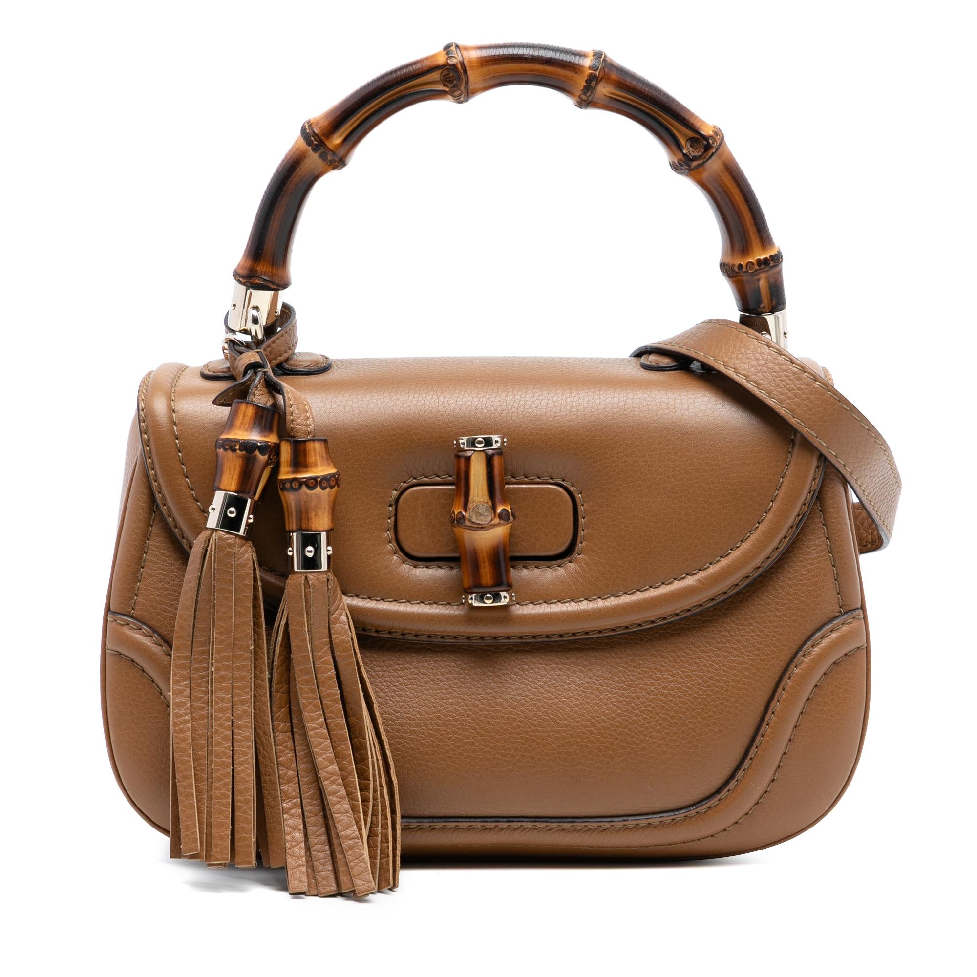 Gucci Medium Leather New Bamboo Satchel