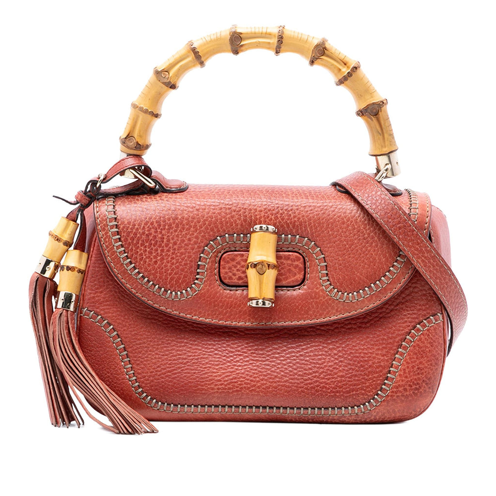 Gucci Medium Leather New Bamboo Satchel