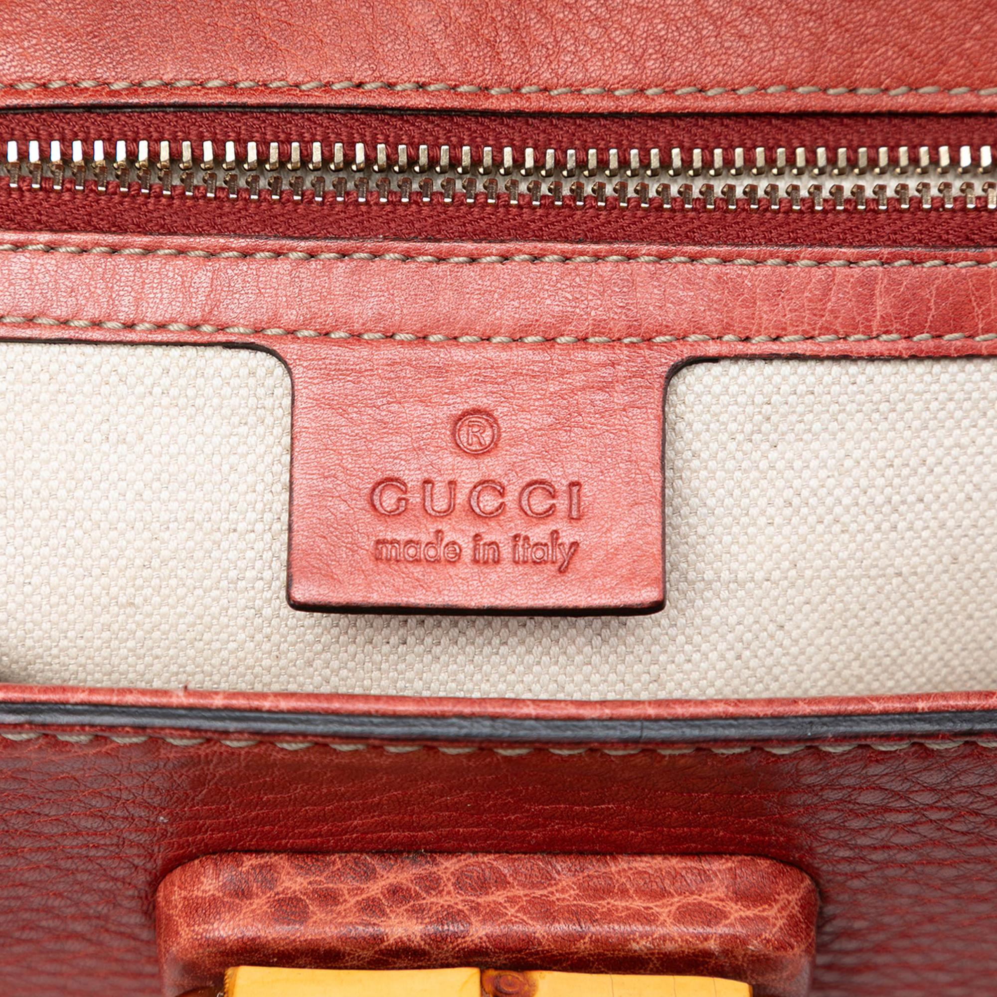 Gucci Medium Leather New Bamboo Satchel