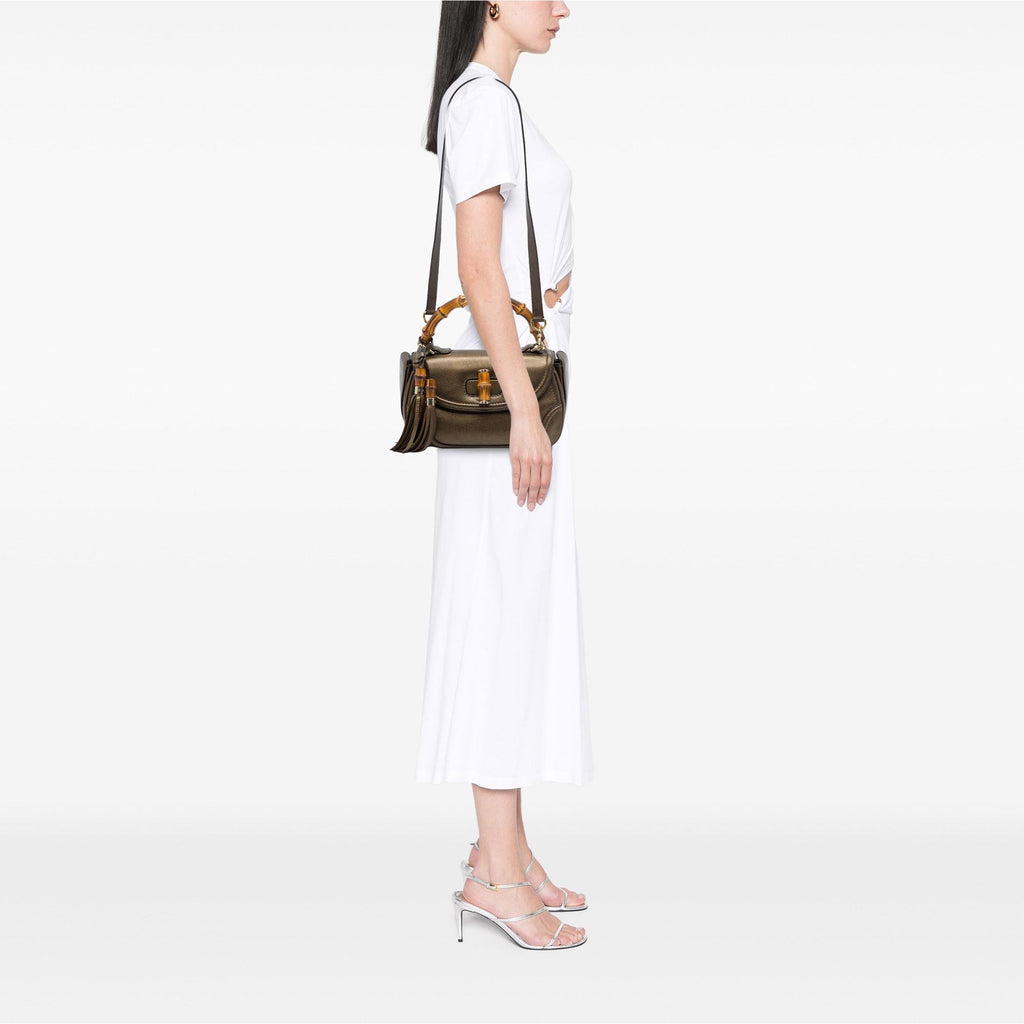 Gucci Medium Leather New Bamboo Satchel
