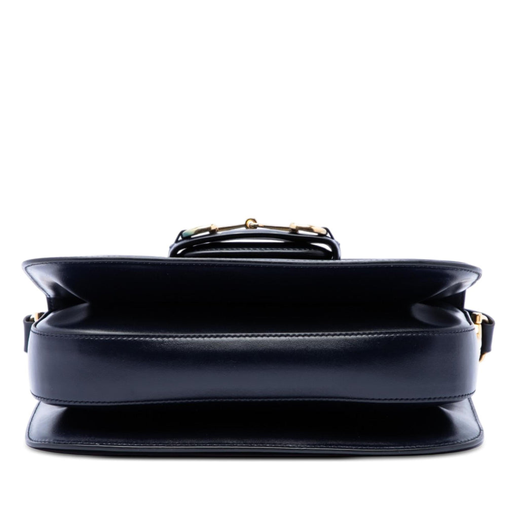 Gucci Medium Leather Web 1955 Horsebit Shoulder Bag