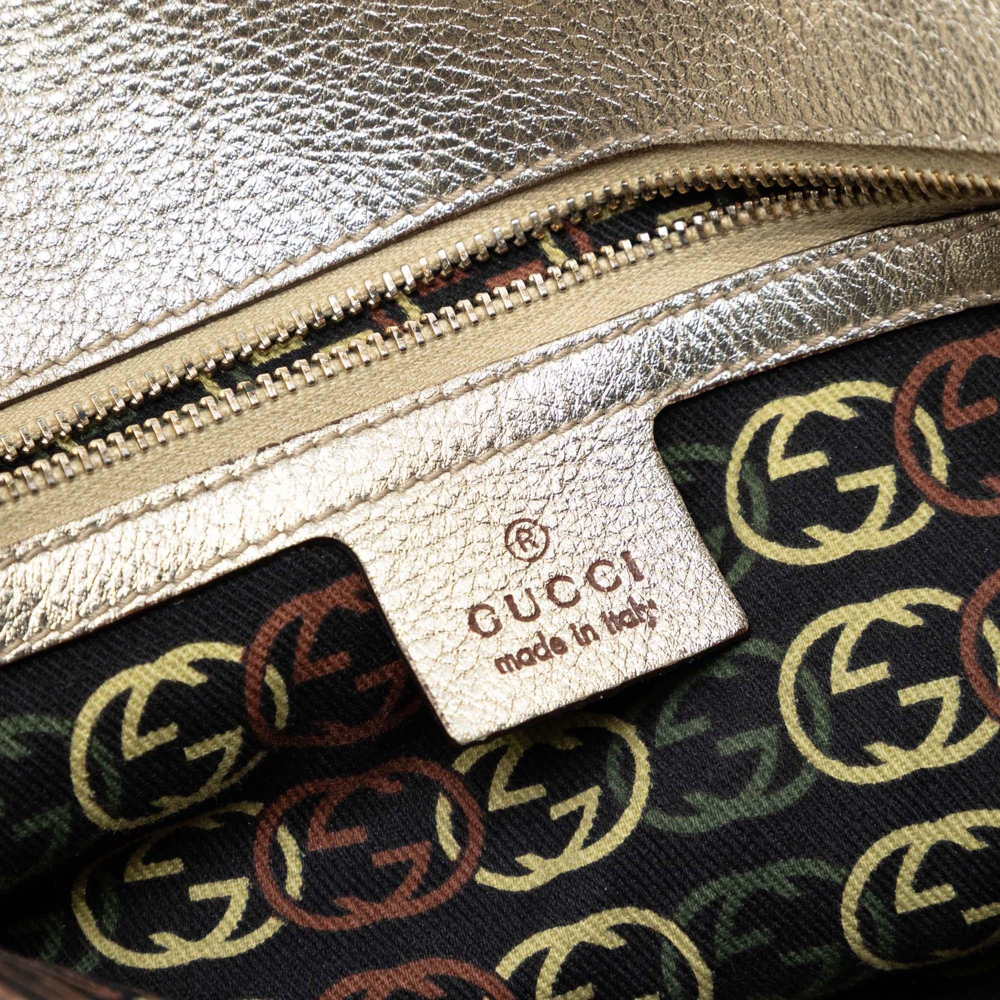 Gucci Medium Metallic Calfskin Britt Tassel Flap Shoulder Bag