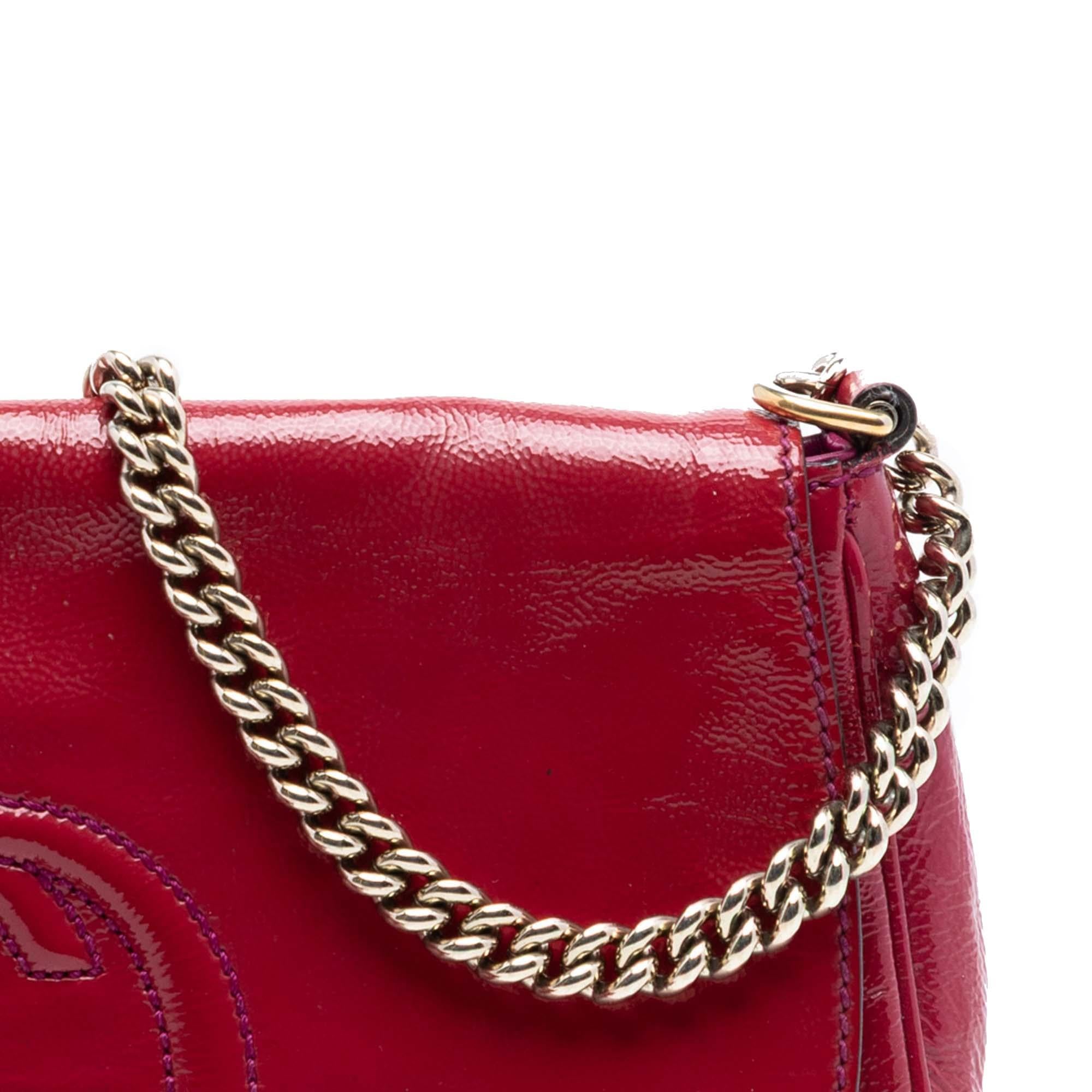 Gucci Medium Patent Soho Chain Flap Crossbody
