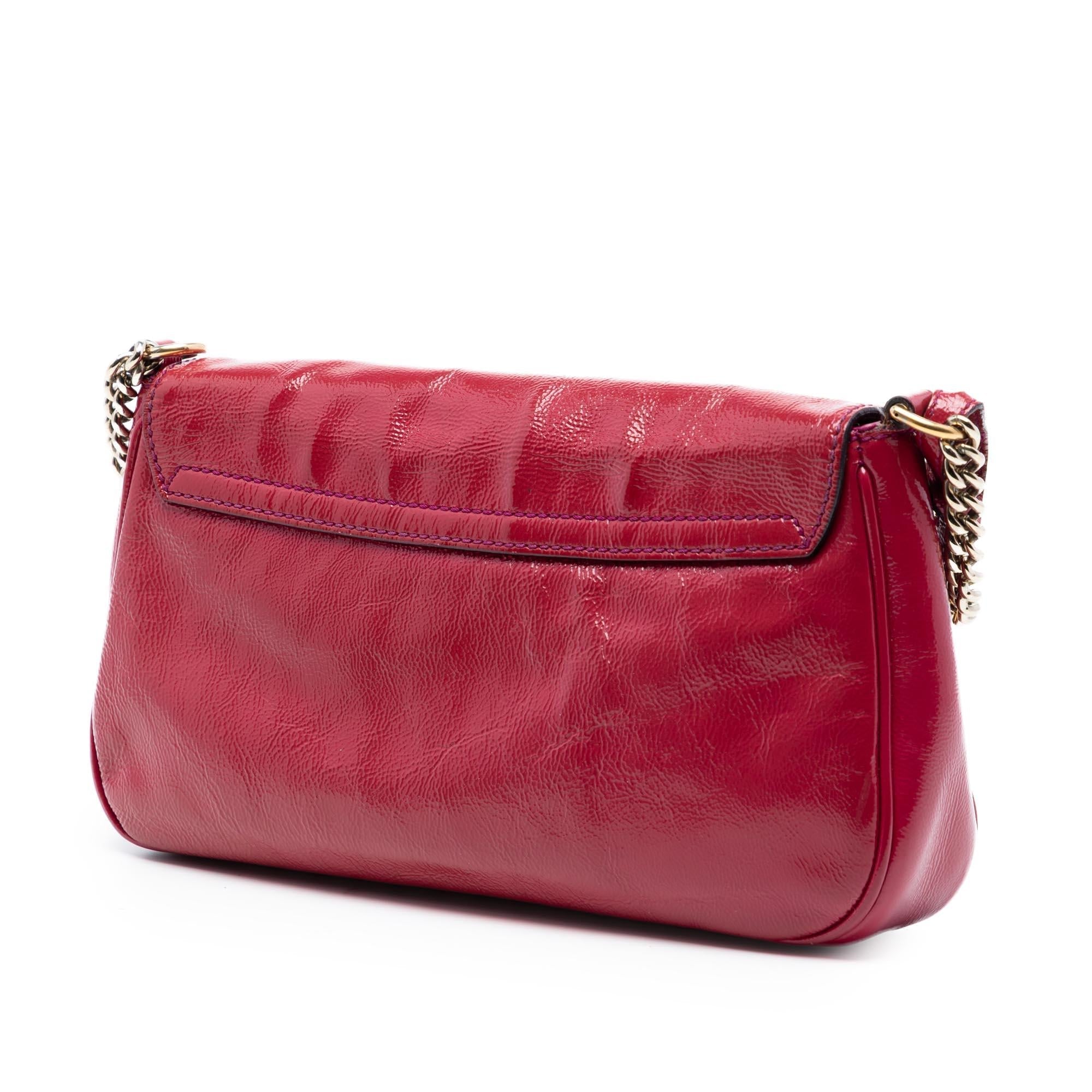 Gucci Medium Patent Soho Chain Flap Crossbody