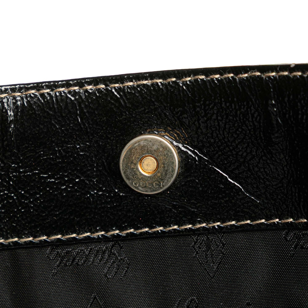 Gucci Medium Patent Web Britt Satchel