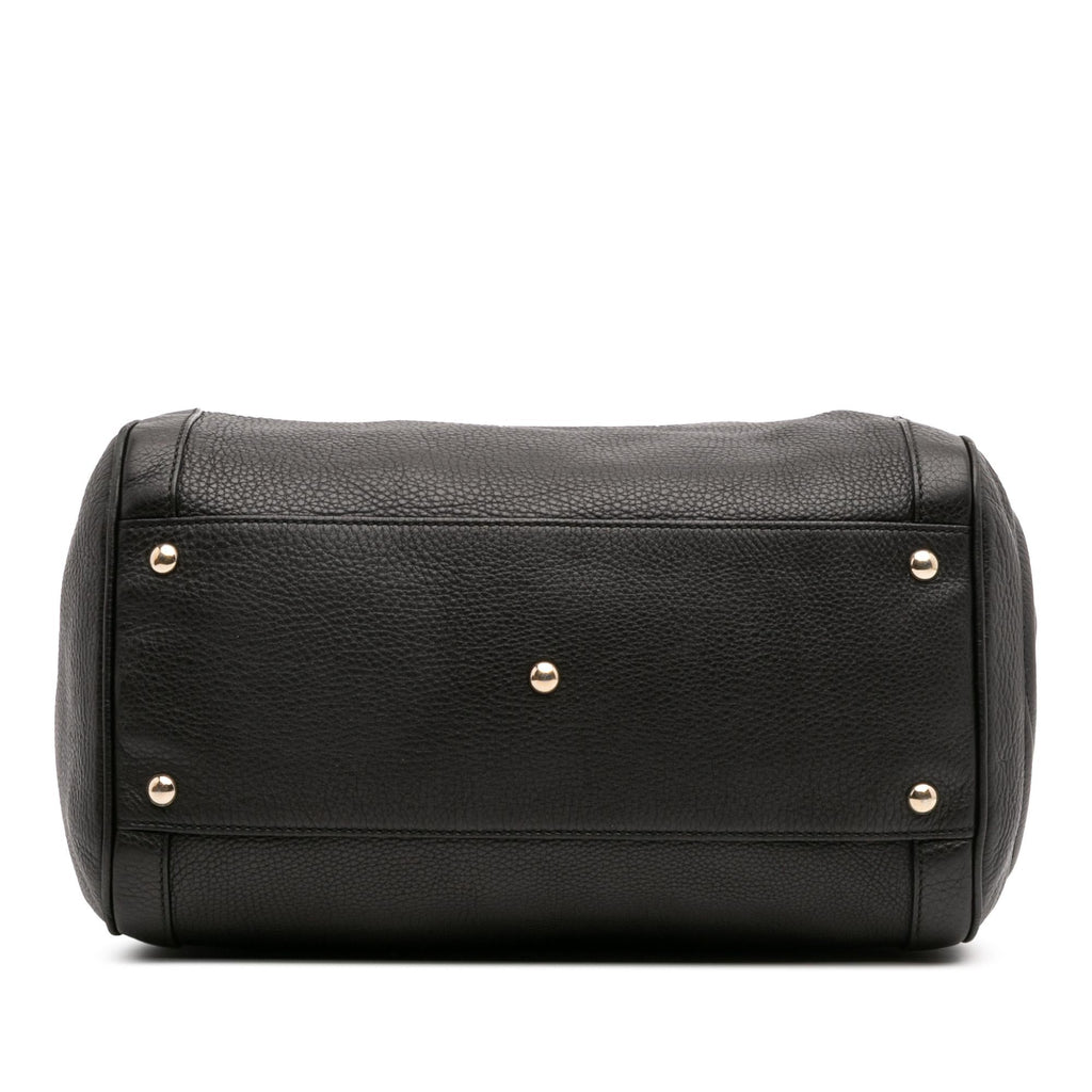 Gucci Medium Pebbled Calfskin Soho Boston Bag