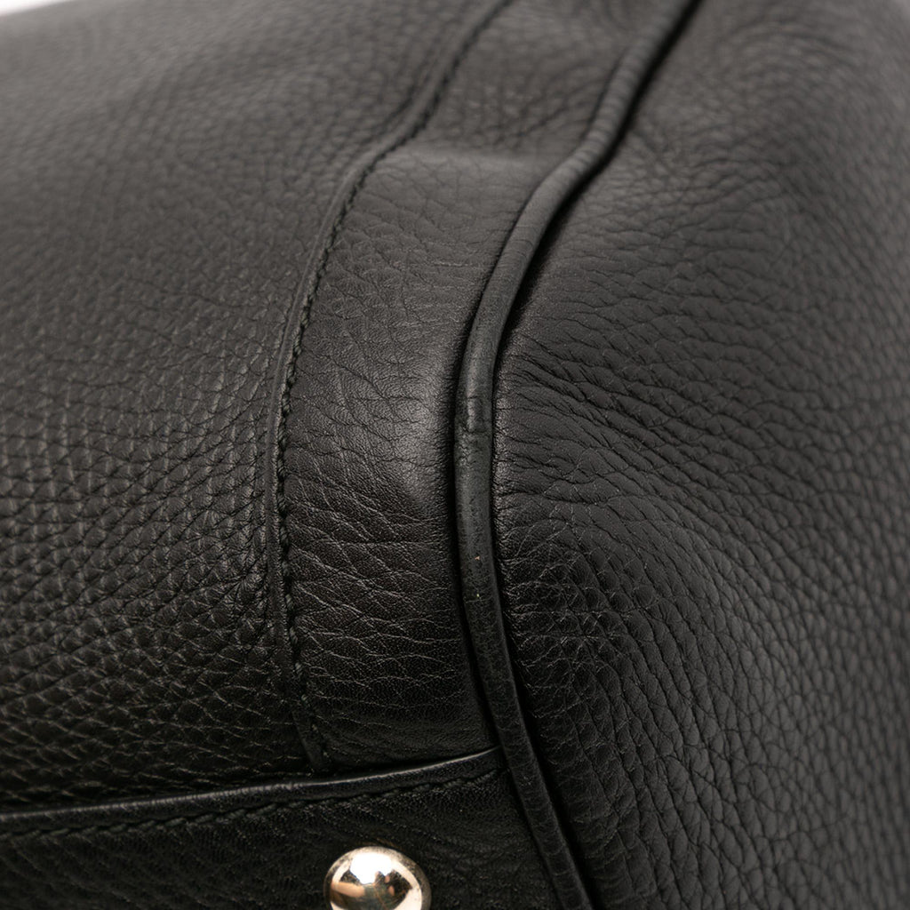 Gucci Medium Pebbled Calfskin Soho Boston Bag