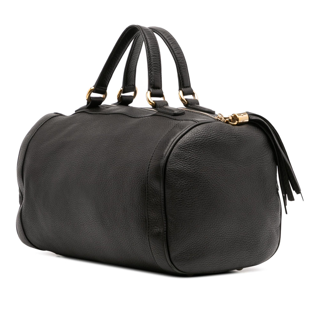 Gucci Medium Pebbled Calfskin Soho Boston Bag