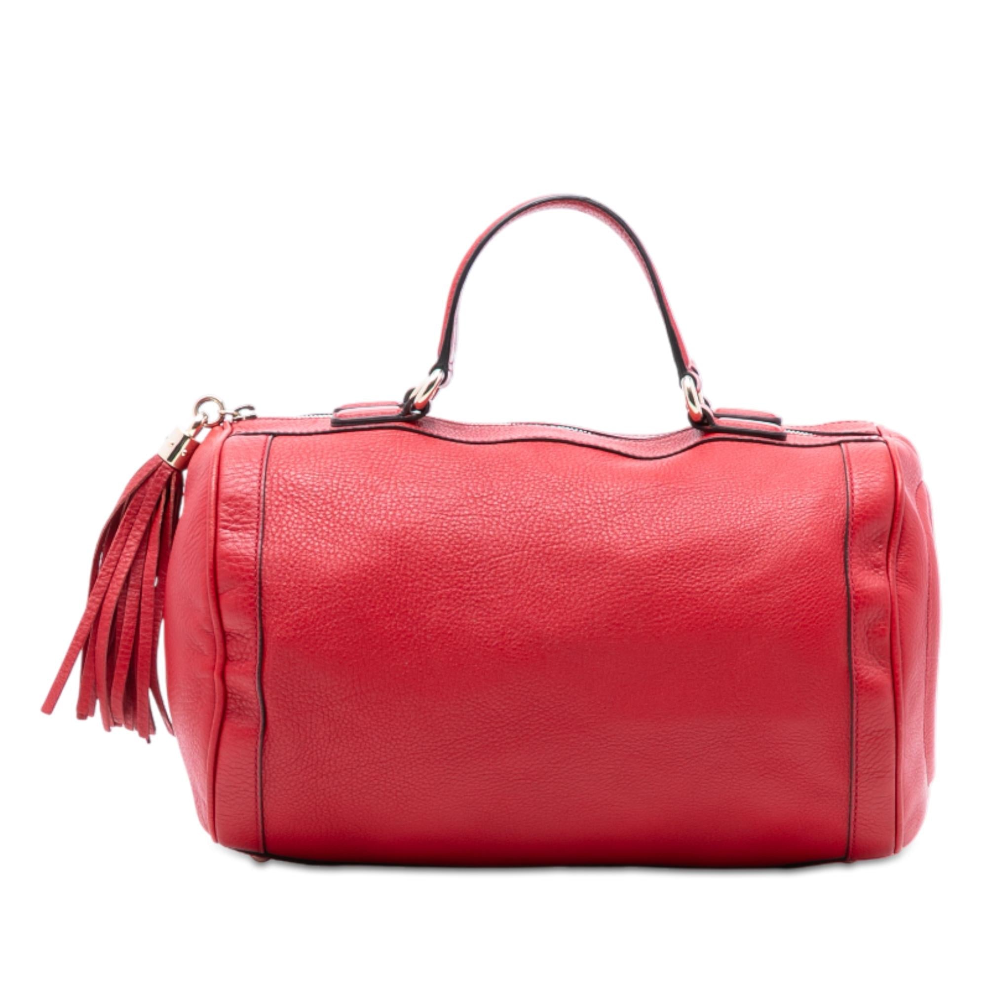 Gucci Medium Pebbled Calfskin Soho Boston Bag