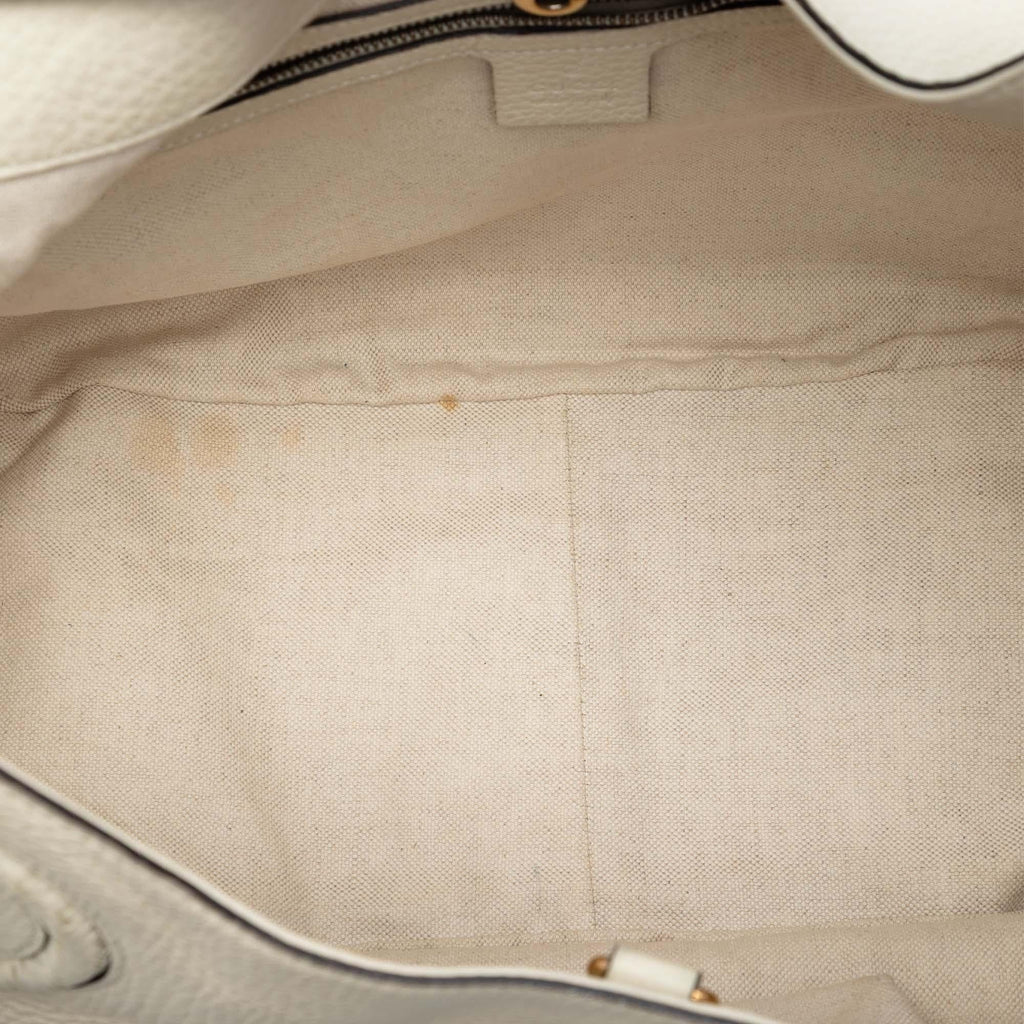 Gucci Medium Pebbled Calfskin Twill Tote