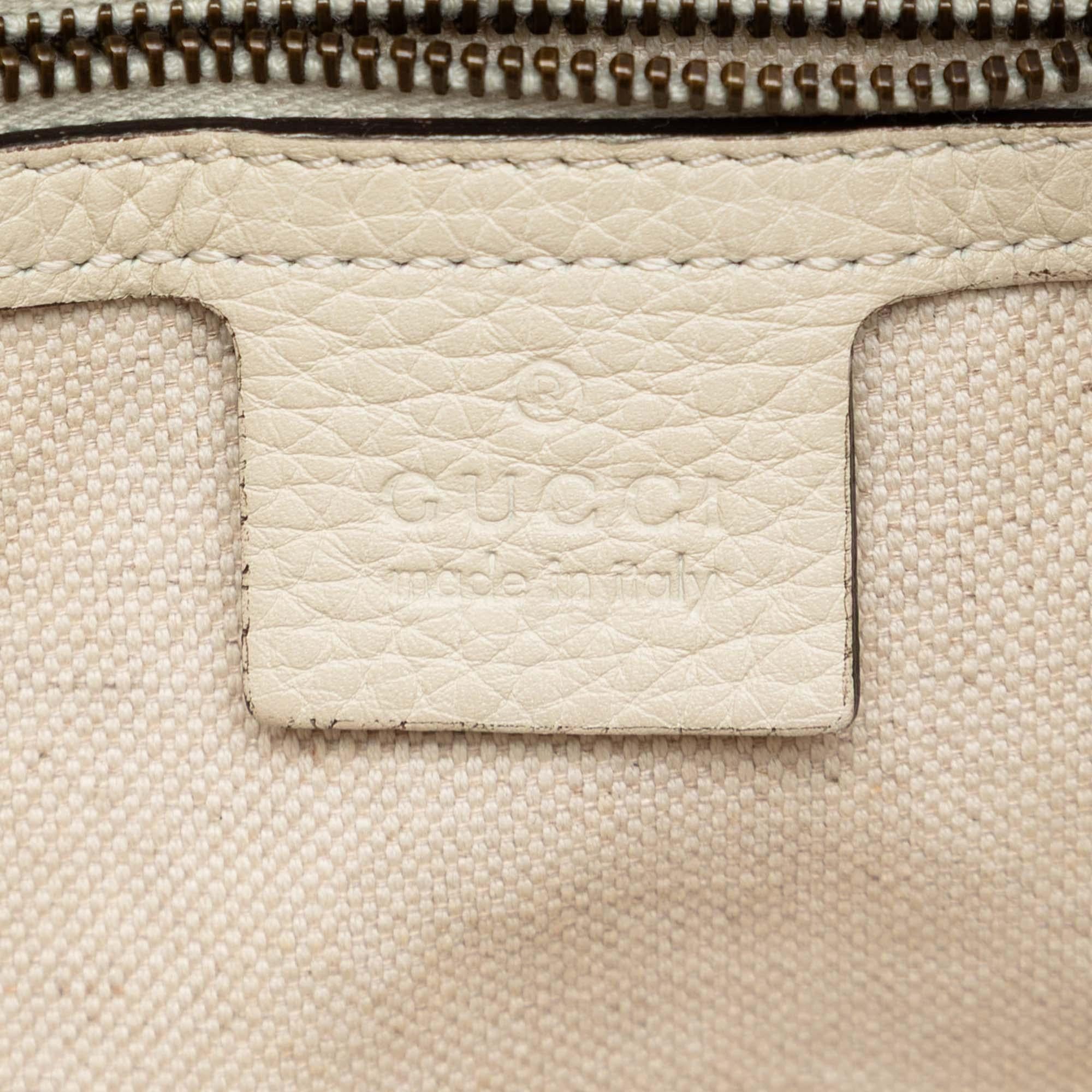 Gucci Medium Pebbled Calfskin Twill Tote