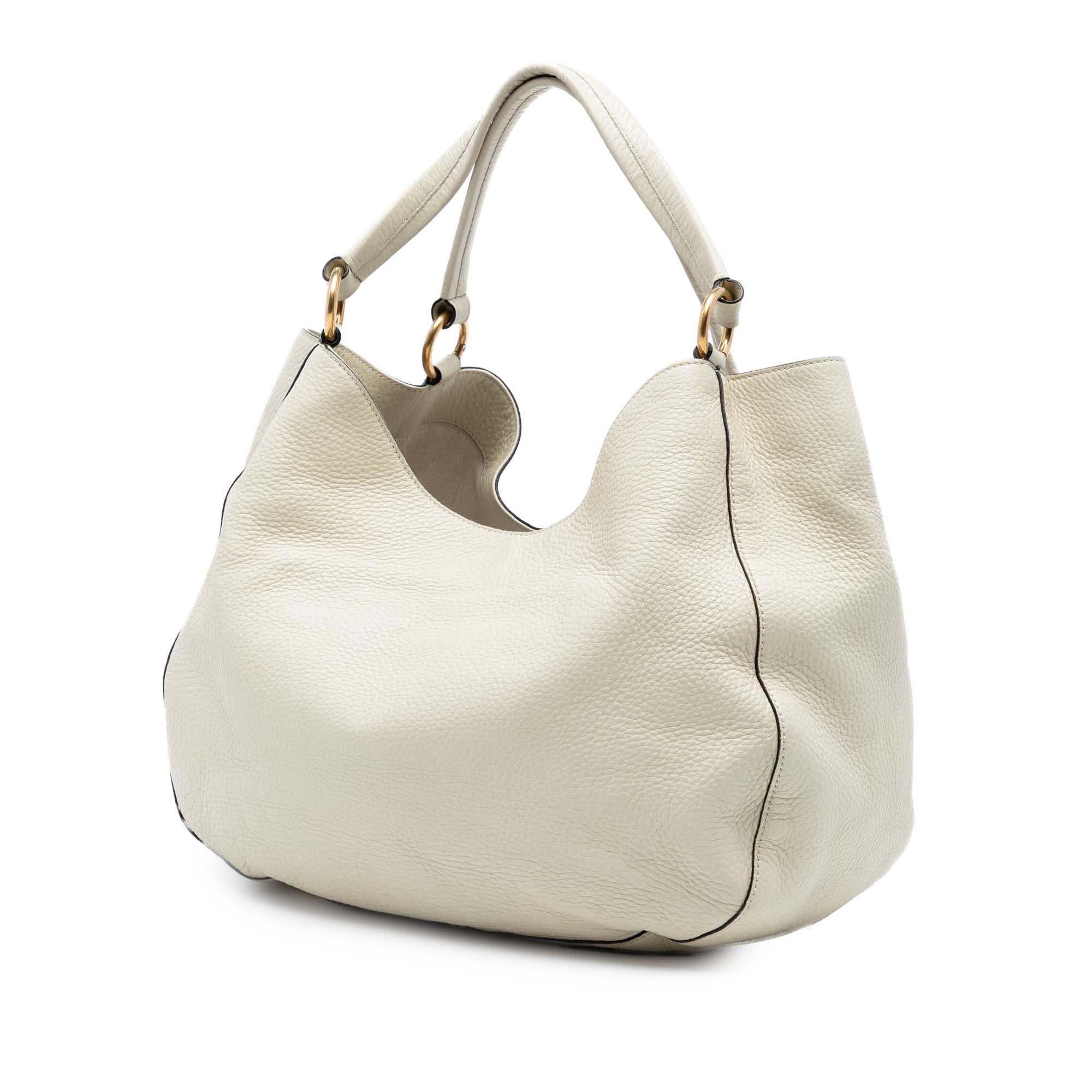 Gucci Medium Pebbled Calfskin Twill Tote