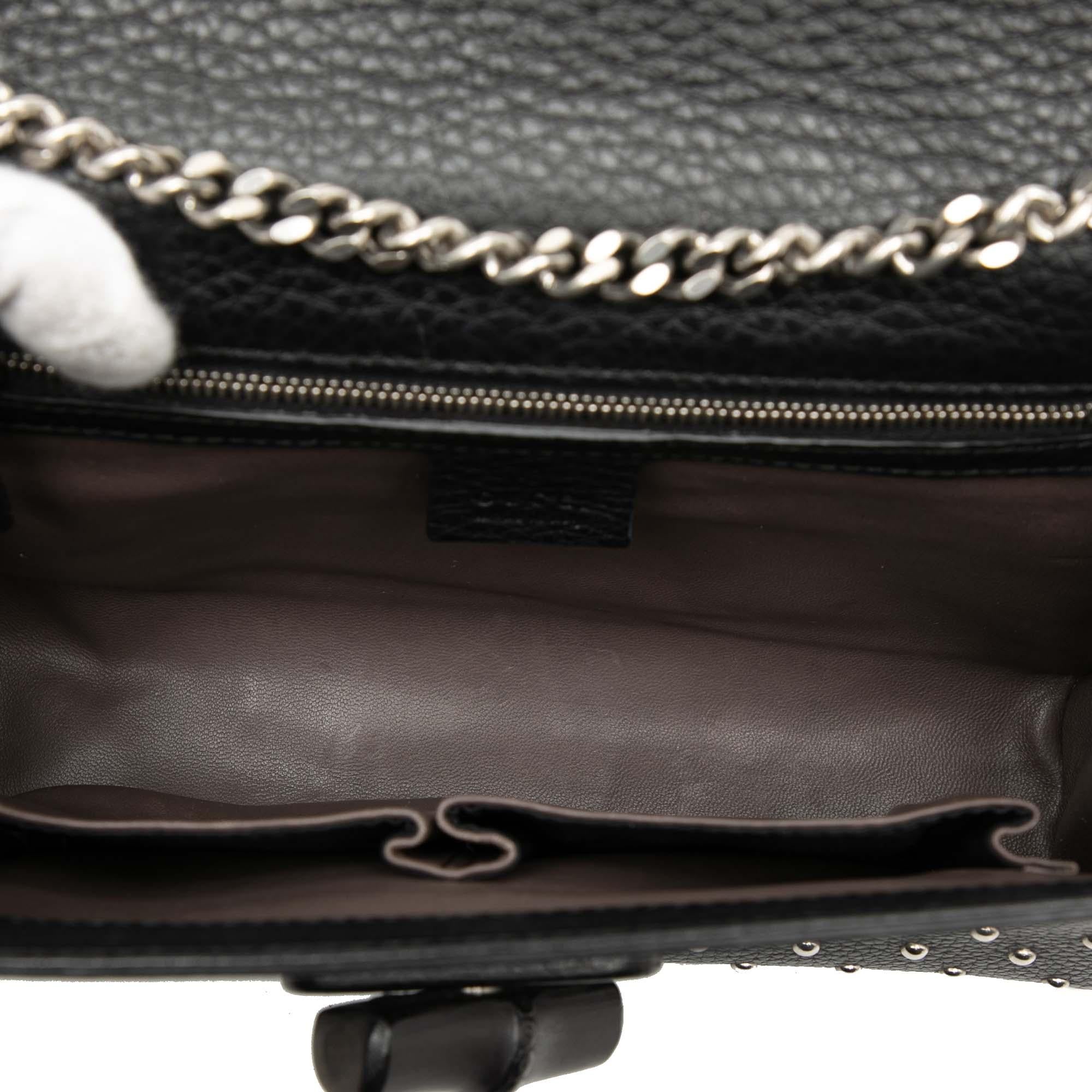 Gucci Medium Studded Leather Miss Bamboo Crossbody