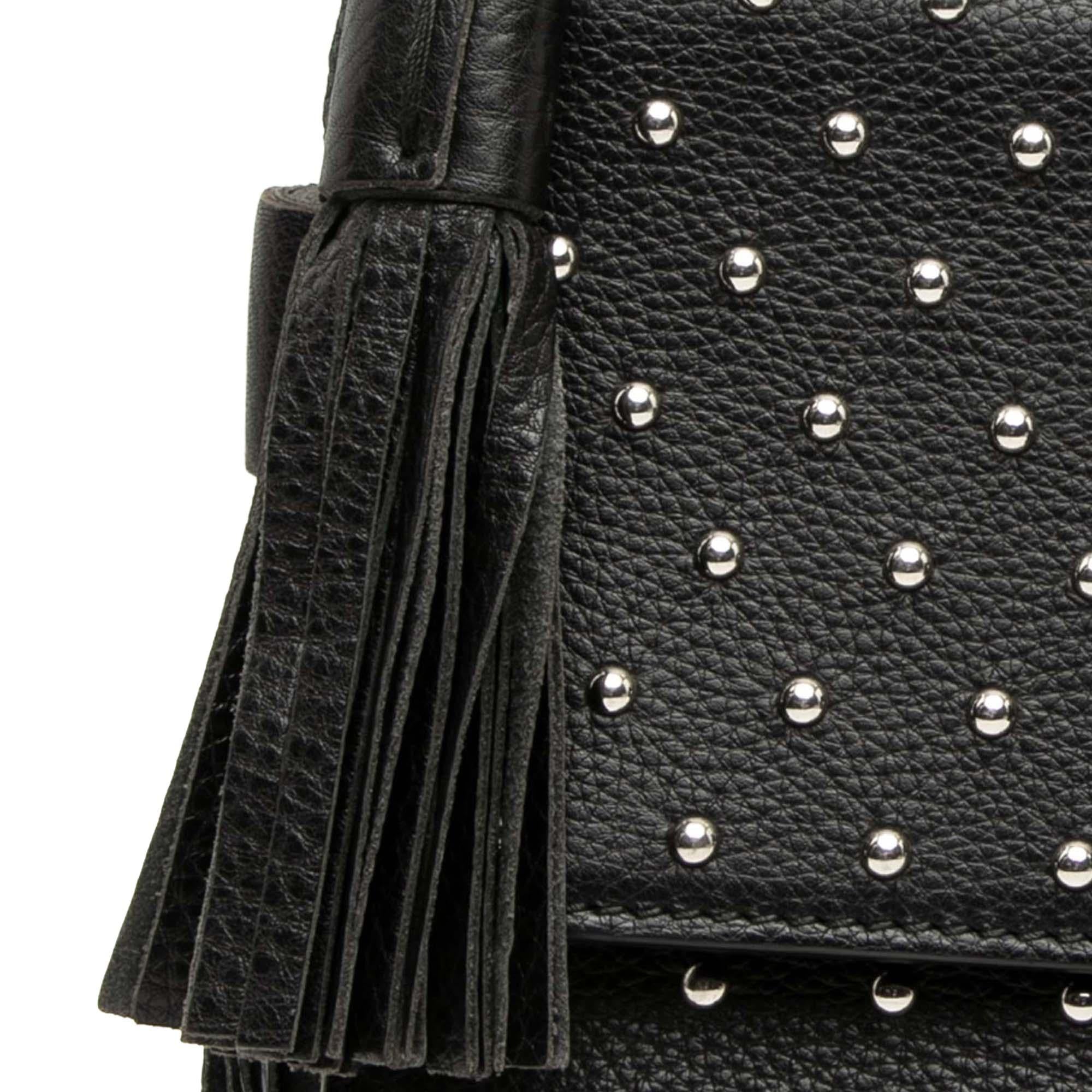 Gucci Medium Studded Leather Miss Bamboo Crossbody