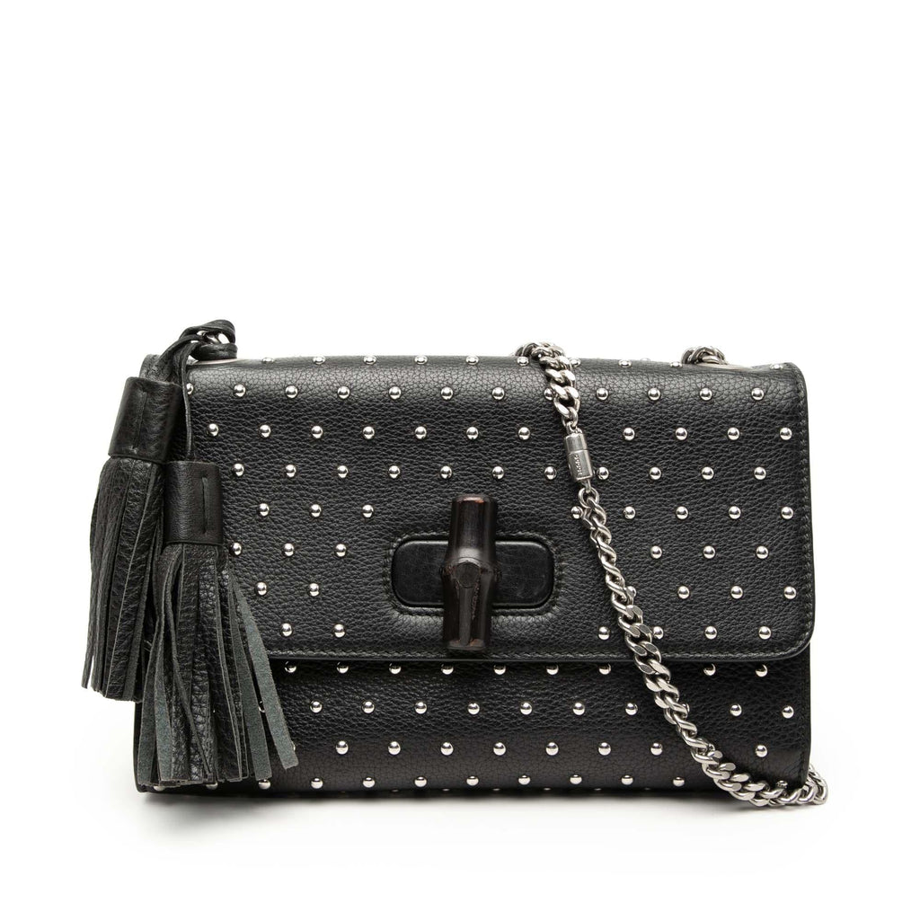 Gucci Medium Studded Leather Miss Bamboo Crossbody