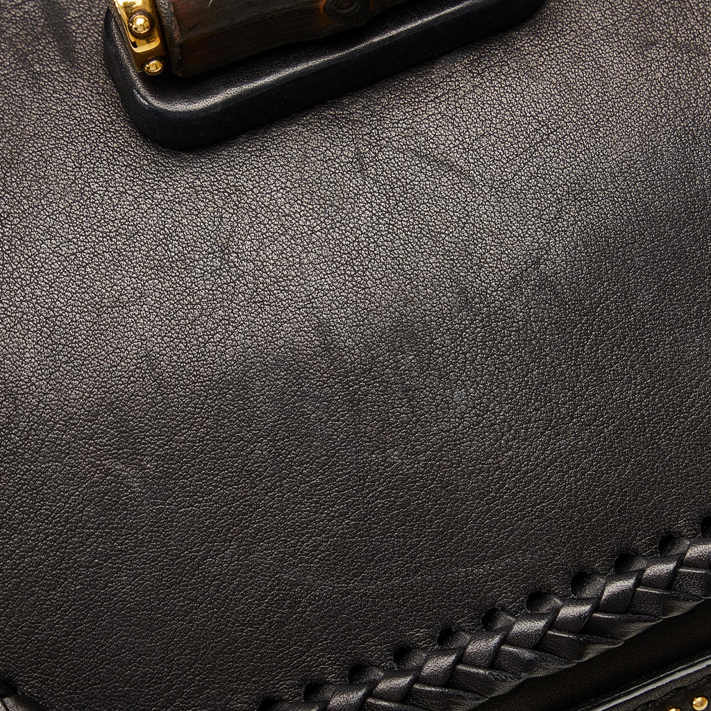 Gucci Medium Studded New Bamboo Tassel Satchel (SHG-LOkrtI)