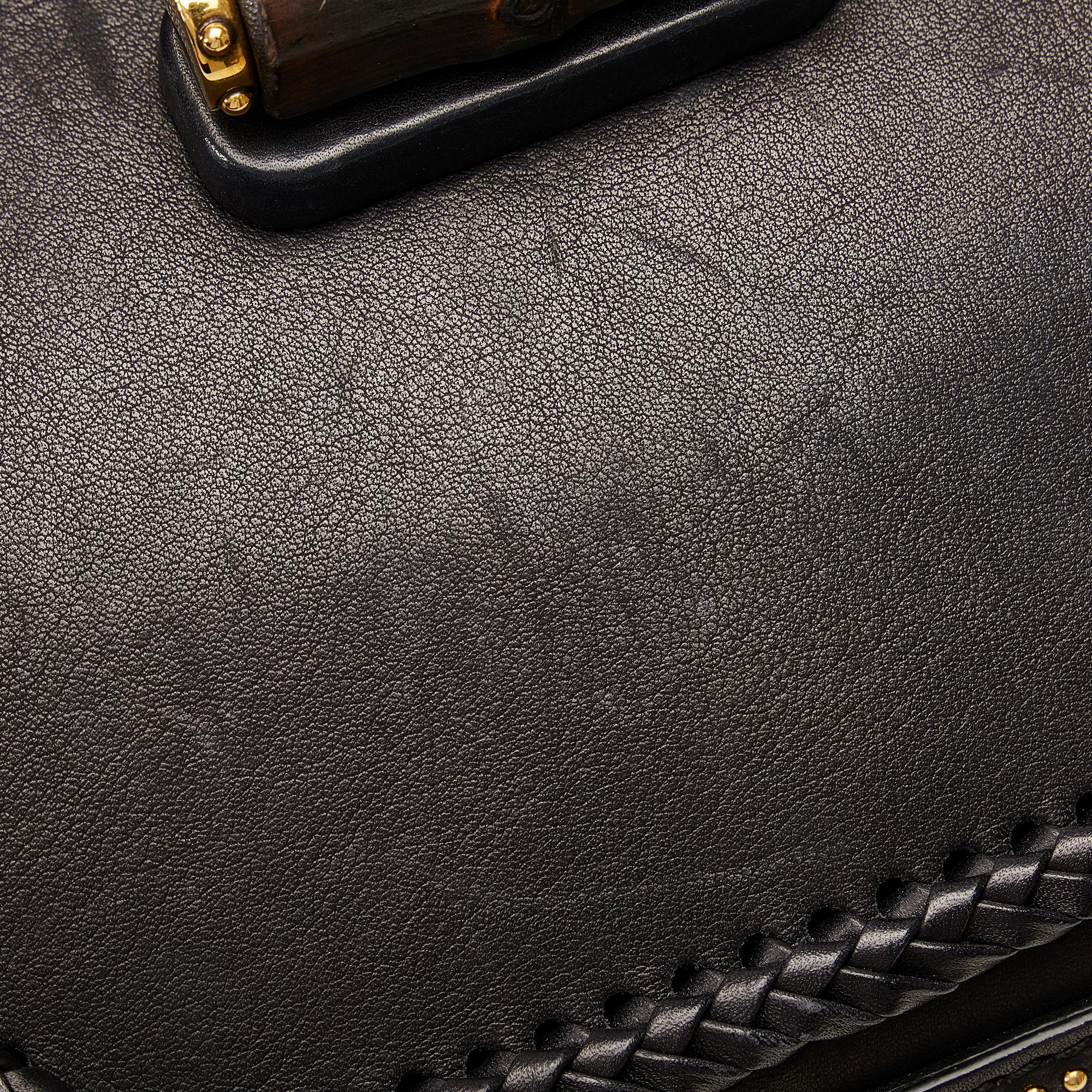 Gucci Medium Studded New Bamboo Tassel Satchel (SHG-LOkrtI)