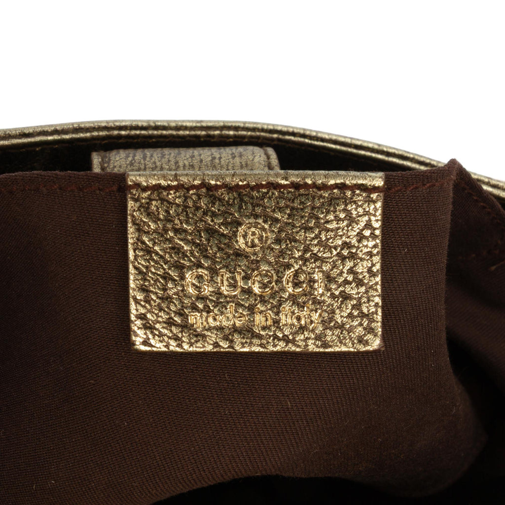 Gucci Metallic Calfskin Bamboo Ring Chain Shoulder Bag
