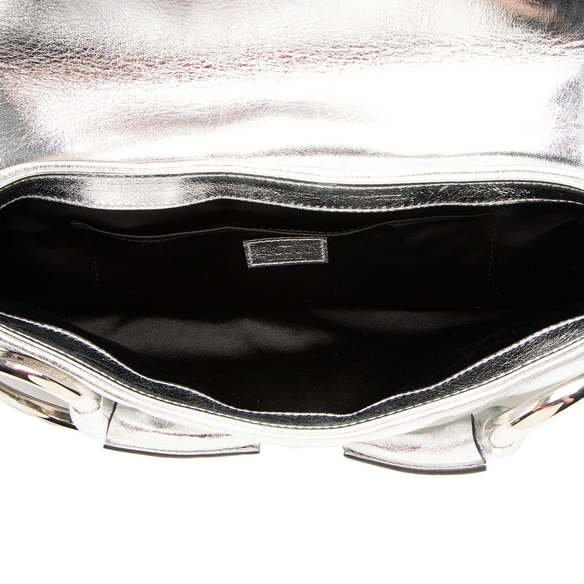 Gucci Metallic Calfskin Horsebit Chain Medium Shoulder Bag (SHF-dYk9f1)
