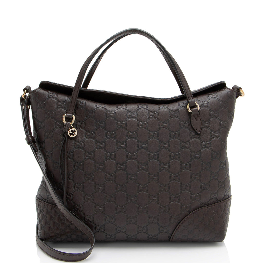Gucci Metallic Guccissima Leather Bree Fold Over Tote (SHF-bHARYI)