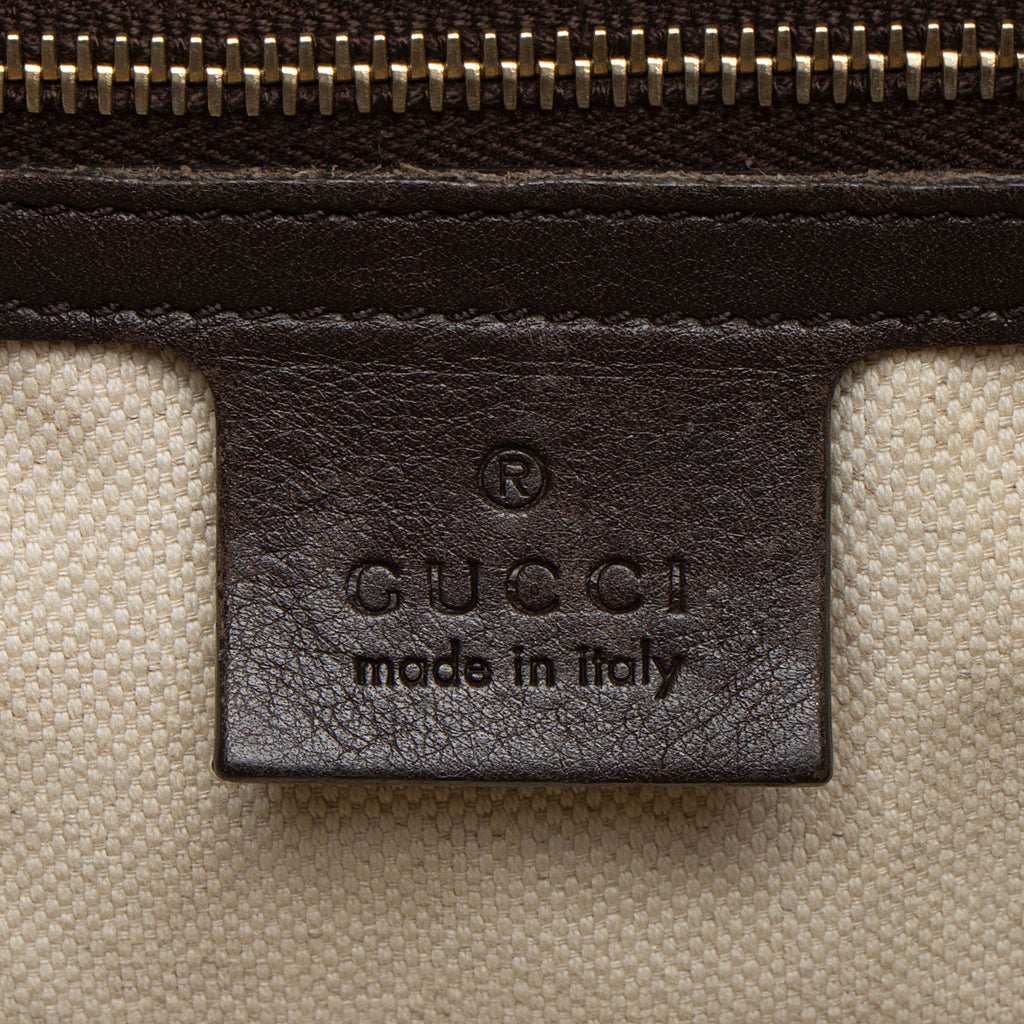 Gucci Metallic Guccissima Leather Bree Fold Over Tote (SHF-bHARYI)