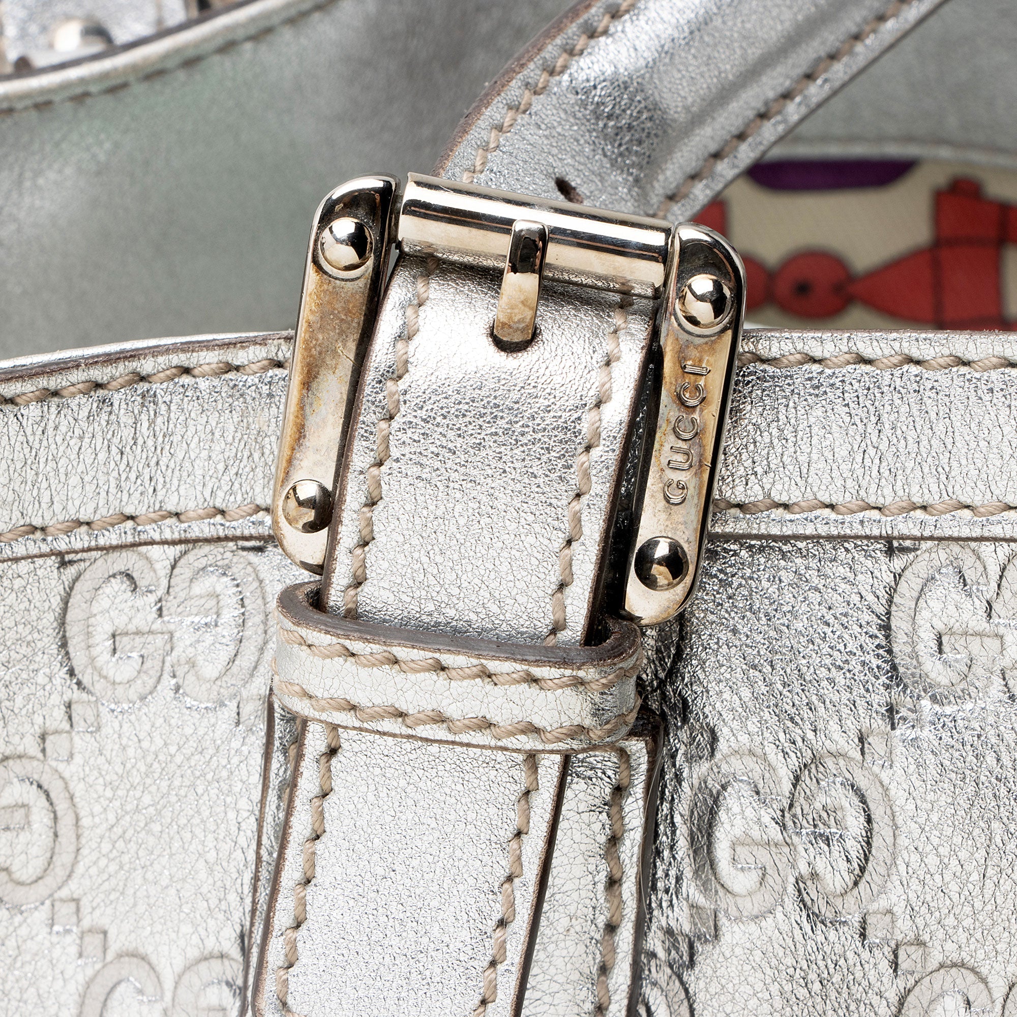 Gucci Metallic Guccissima Leather Britt Tote