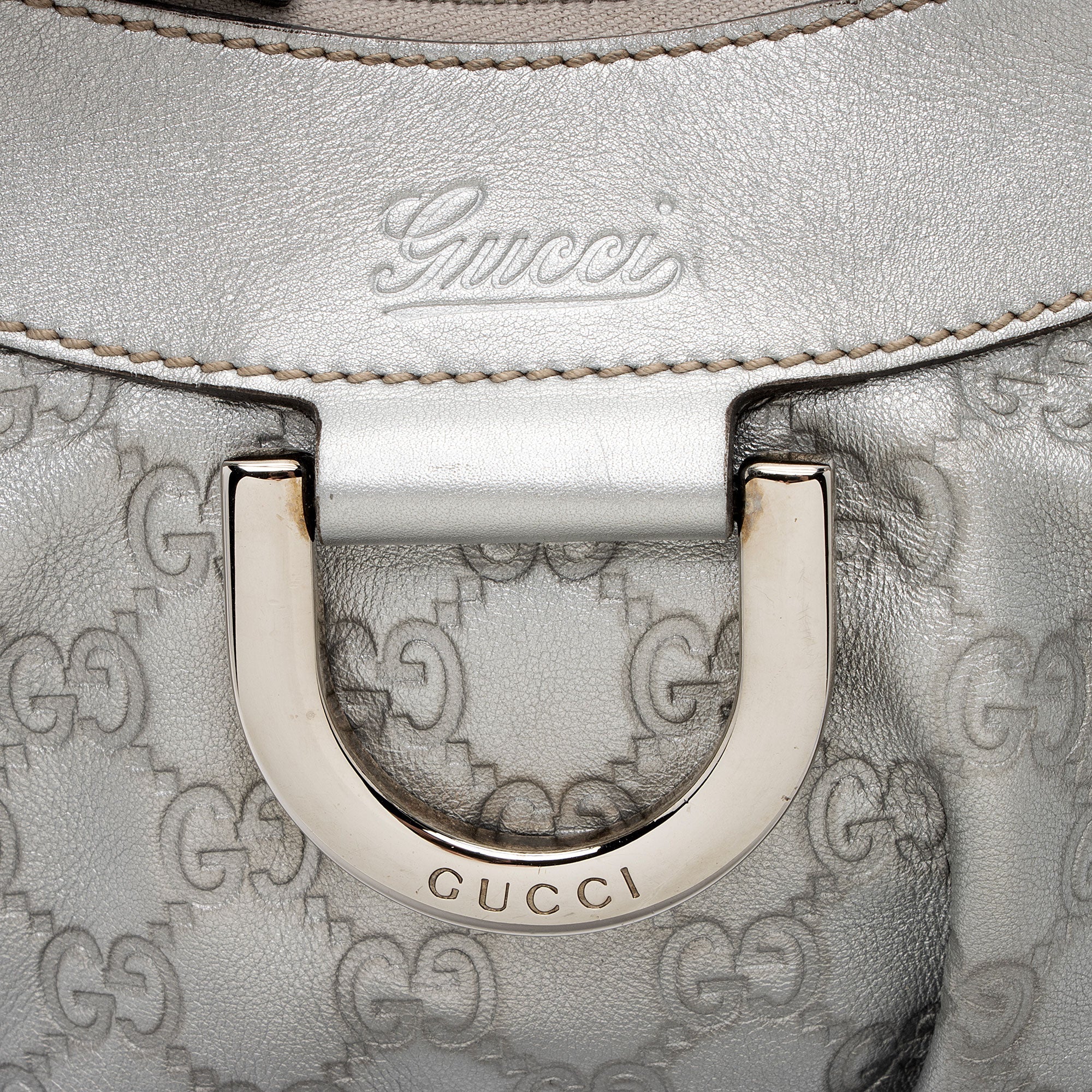 Gucci Metallic Guccissima Leather D Ring Small Hobo (SHF-KWHGdg)