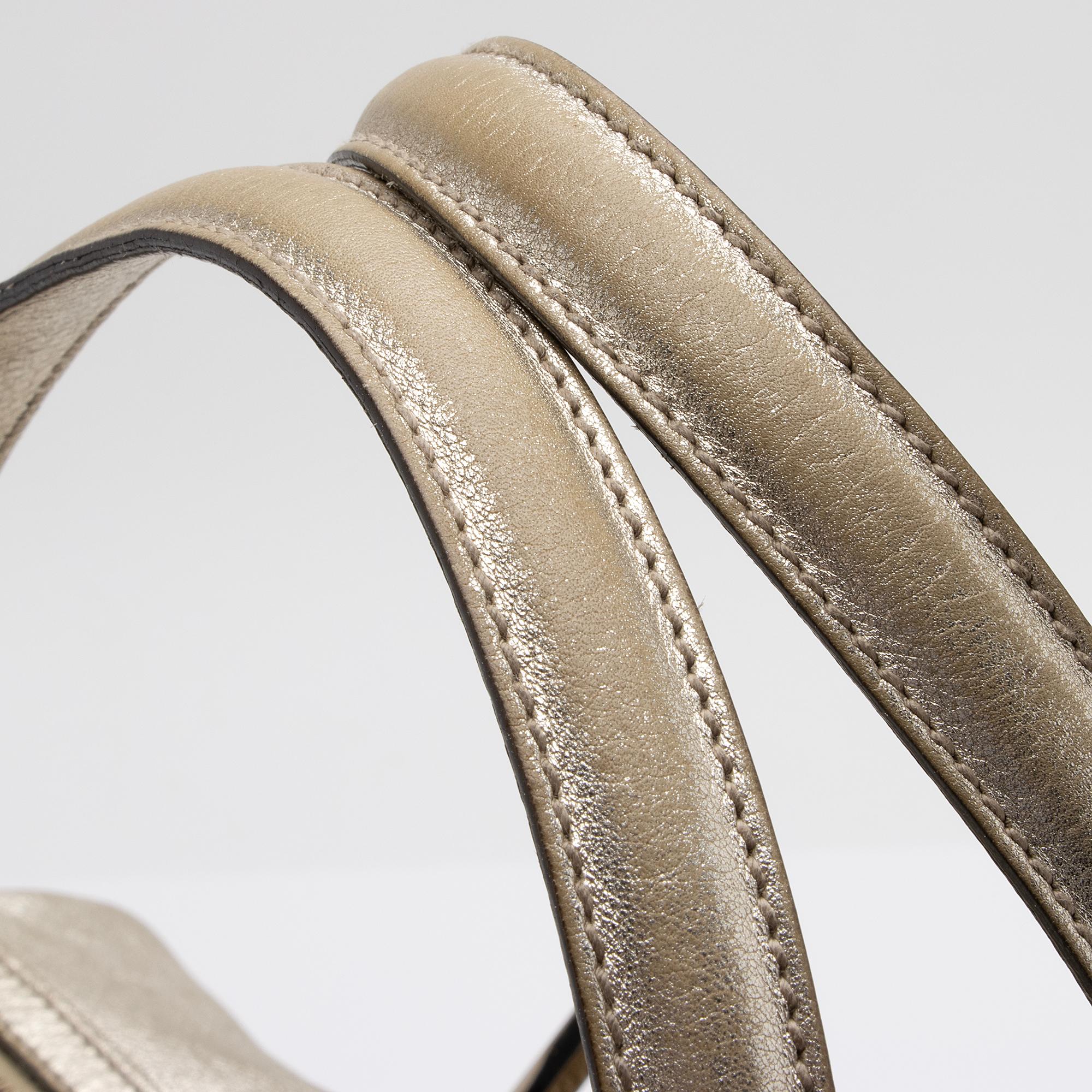Gucci Metallic Leather Britt Medium Boston Bag (SHF-23530)