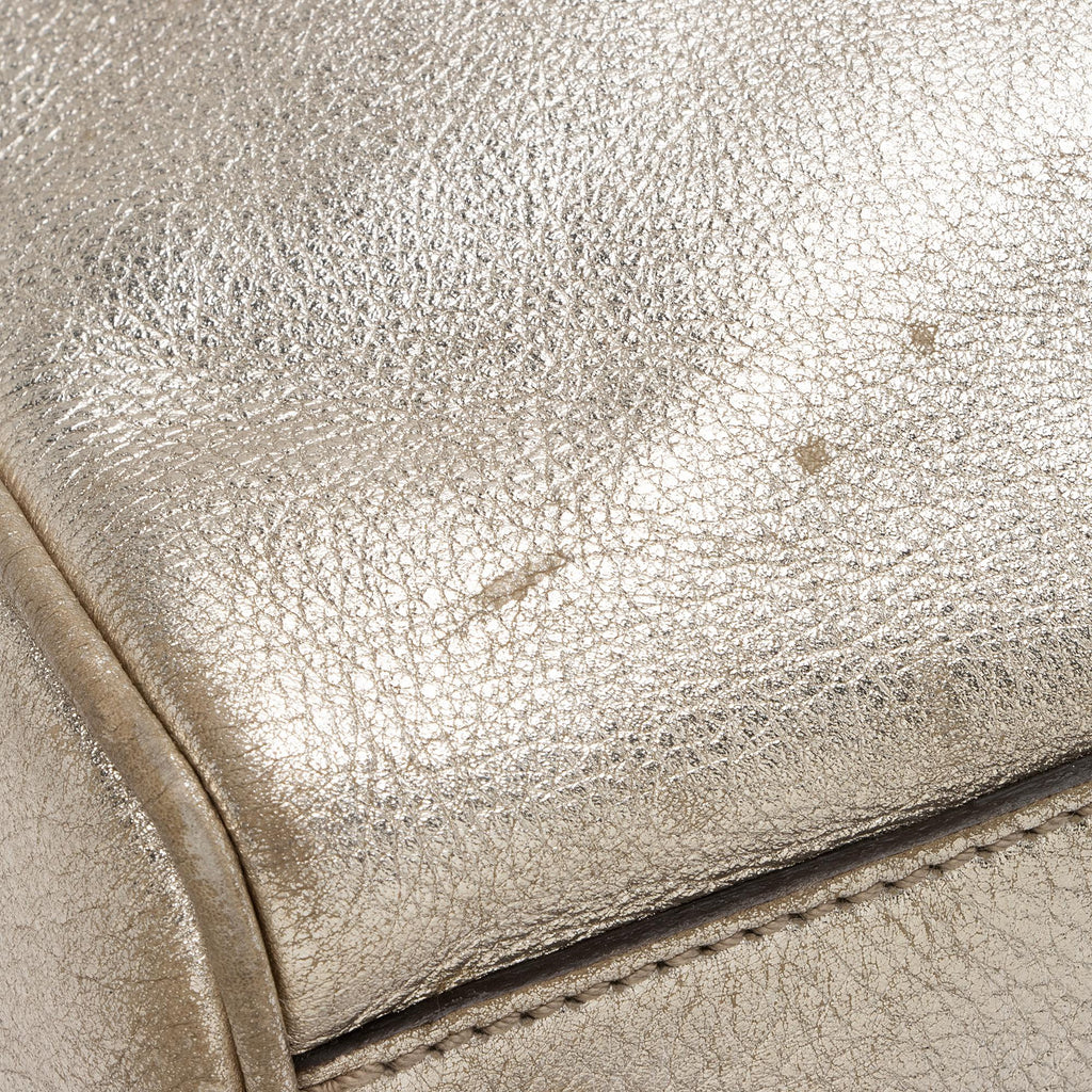 Gucci Metallic Leather Britt Medium Boston Bag (SHF-23530)