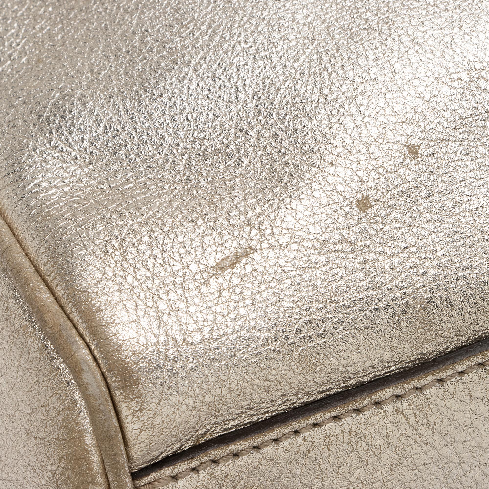 Gucci Metallic Leather Britt Medium Boston Bag (SHF-23530)