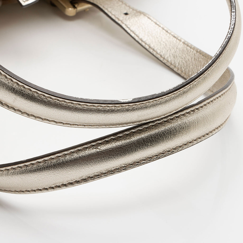 Gucci Metallic Leather Britt Small Boston Bag (SHF-YWrQAR)