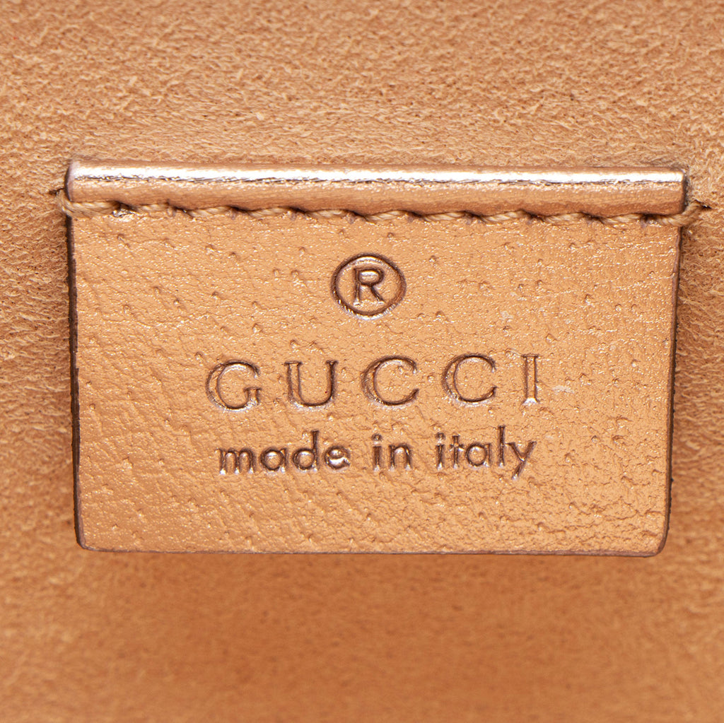 Gucci Metallic Leather Crystal Dionysus Medium E/W Shoulder Bag
