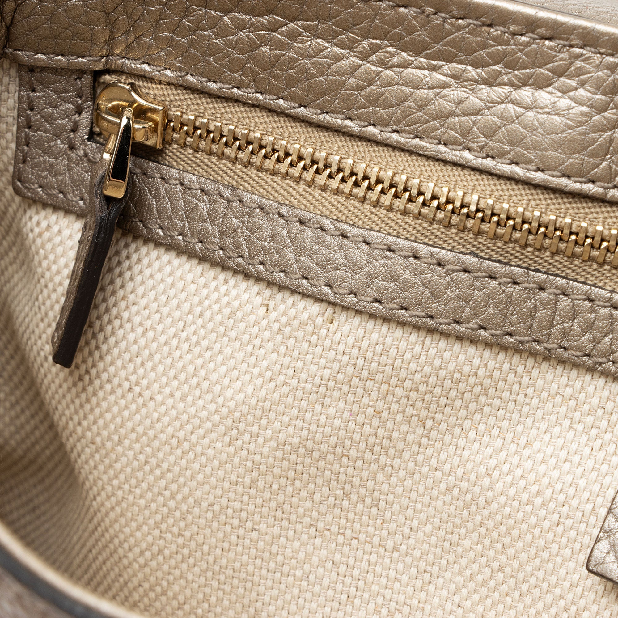 Gucci Metallic Leather Soho Medium Flap Bag